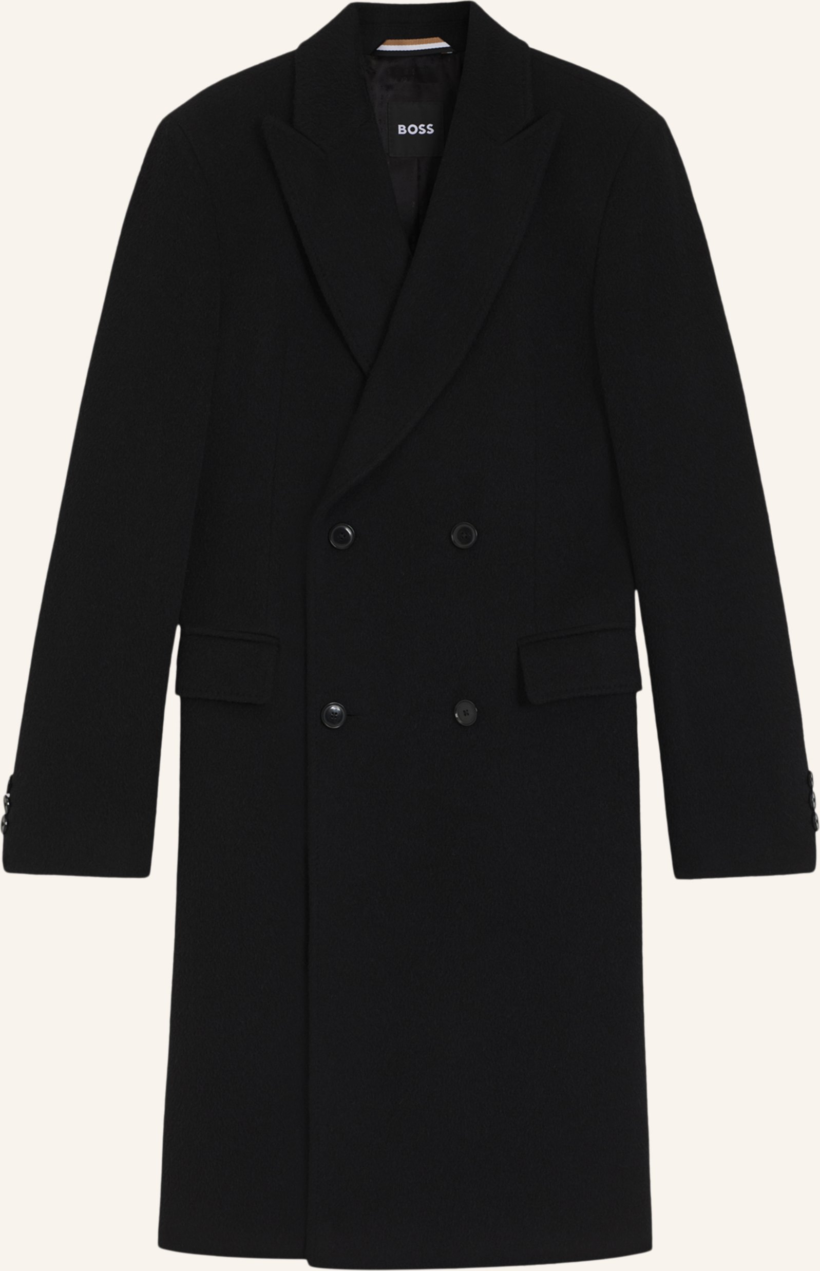 Boss Alpaka-Mantel Hyde schwarz