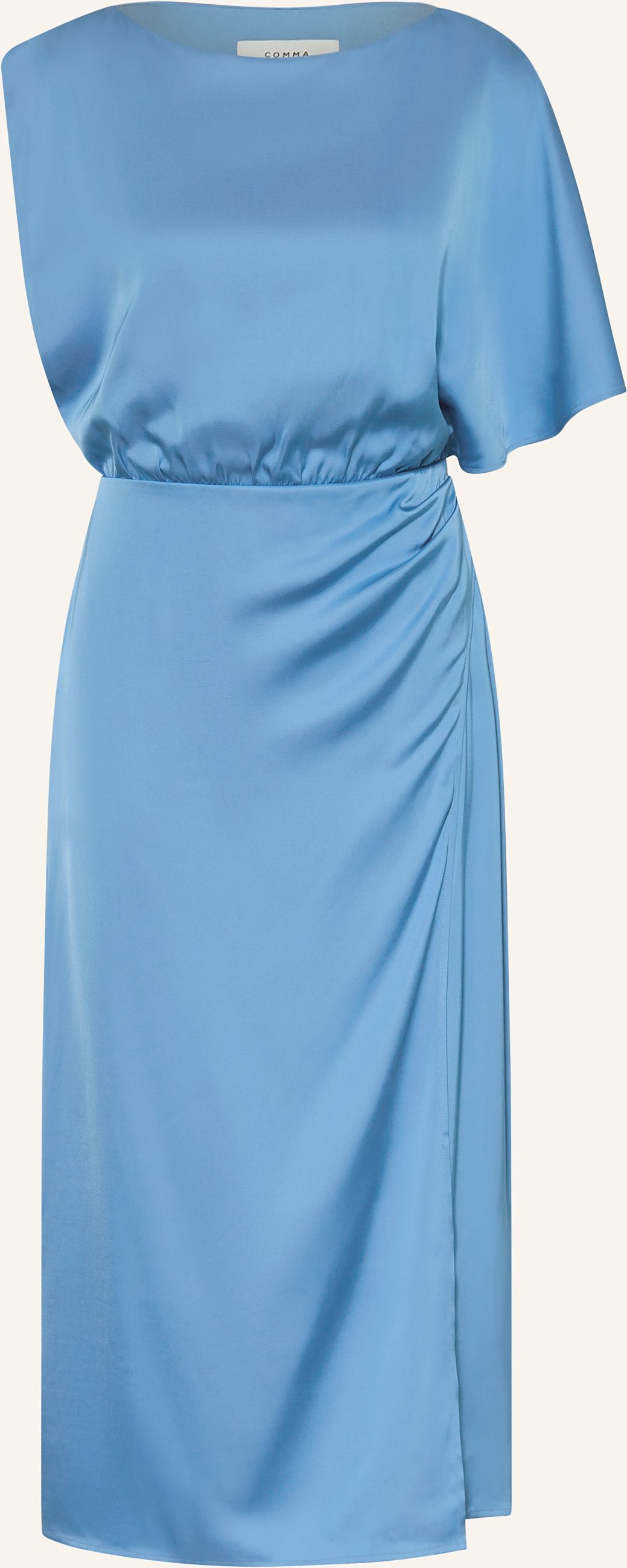 Comma Satinkleid blau