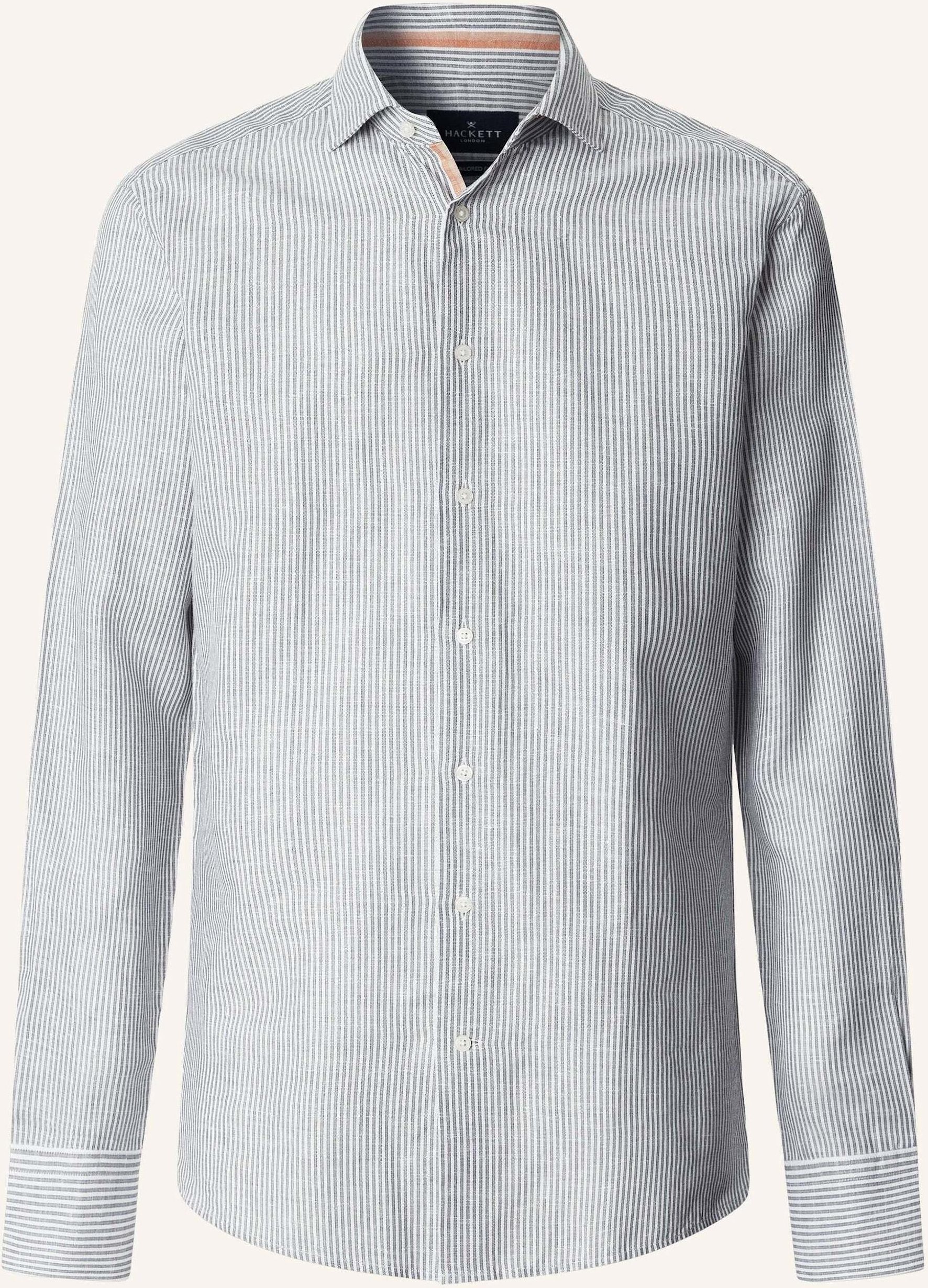 Hackett London Freizeithemd Bengal Cot Lin Eng Str gruen