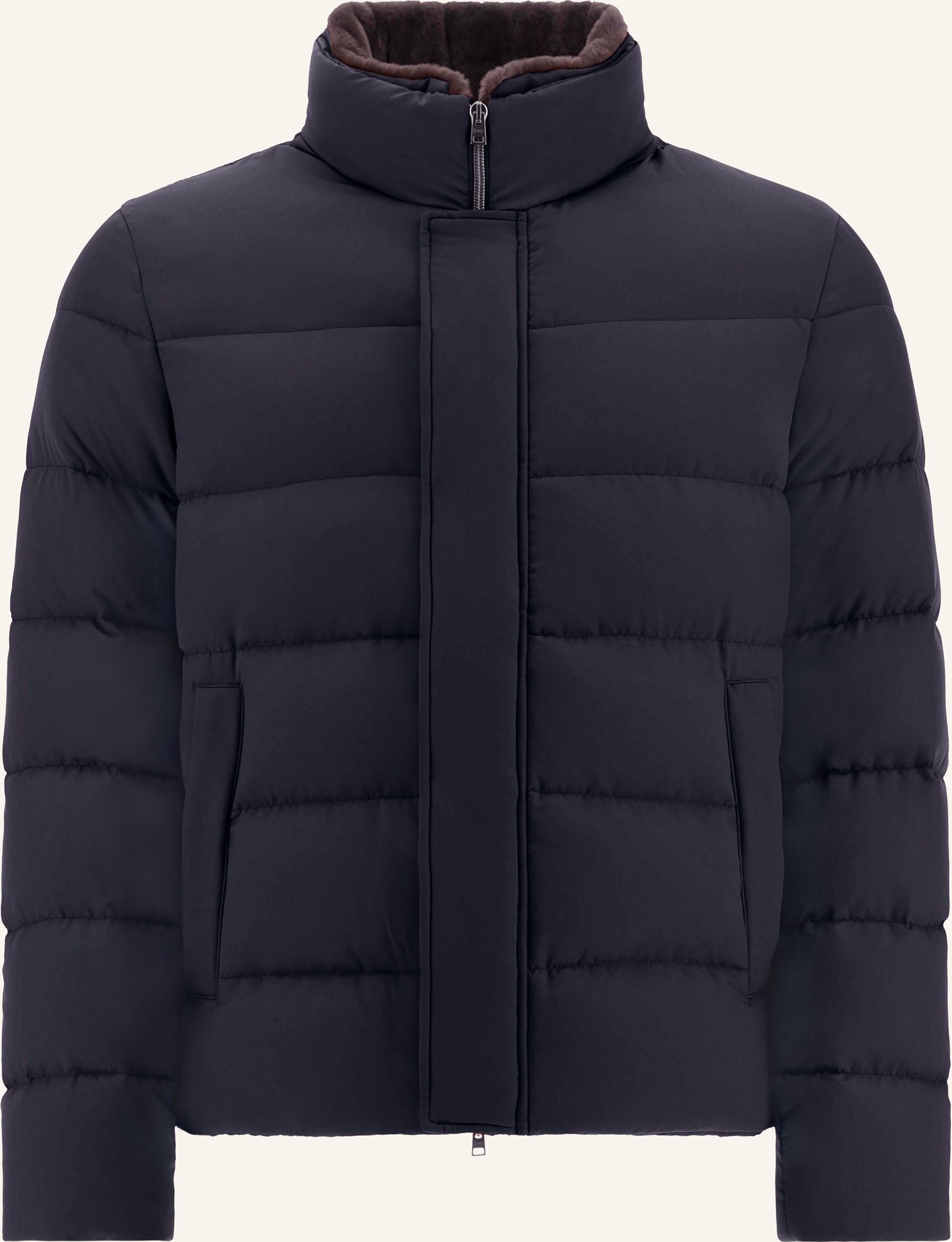 Herno Daunenjacke Mit Abnehmbarem Kunstfell blau