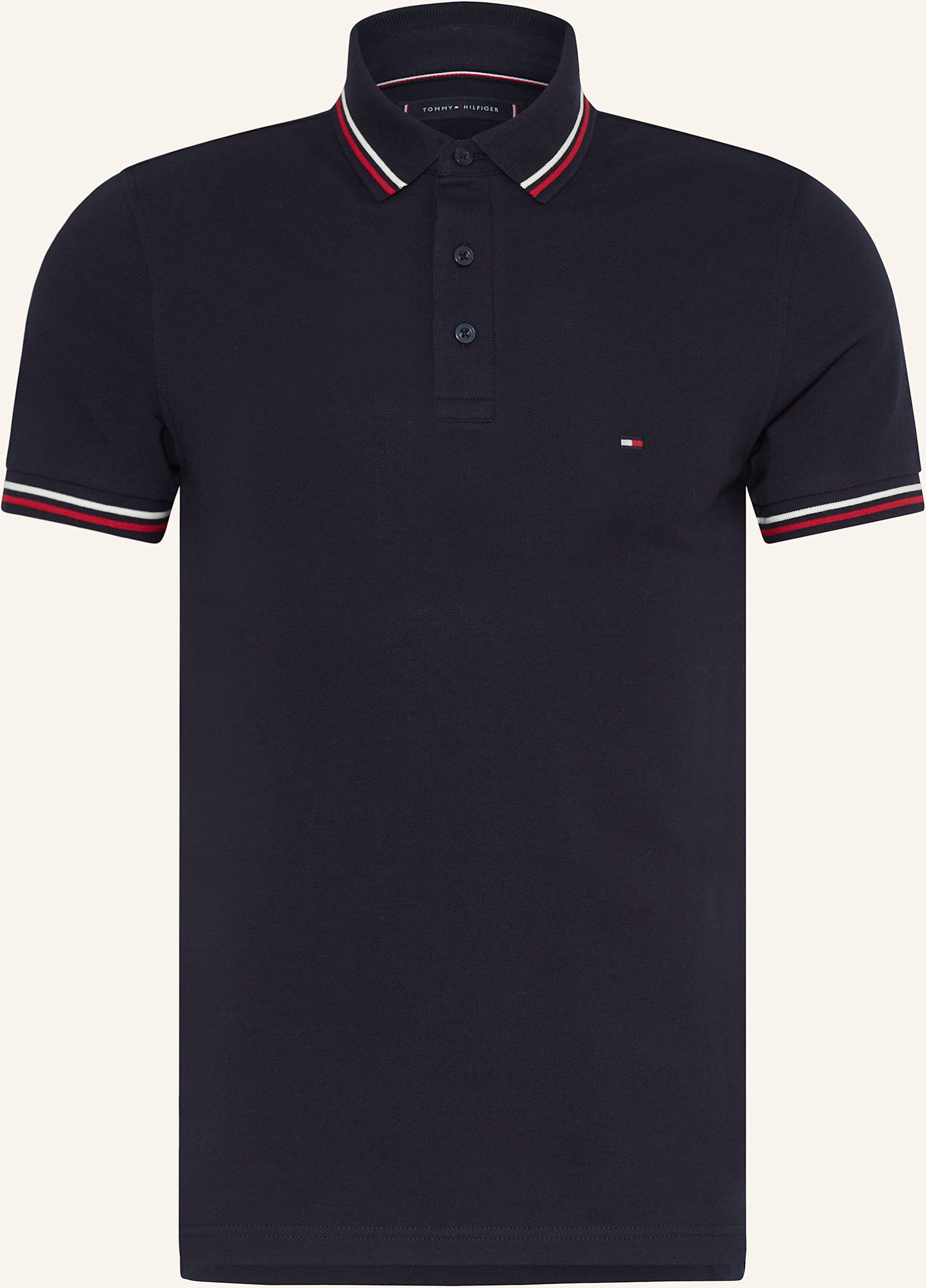 Tommy Hilfiger Pique-Poloshirt Tipped Slim Fit blau