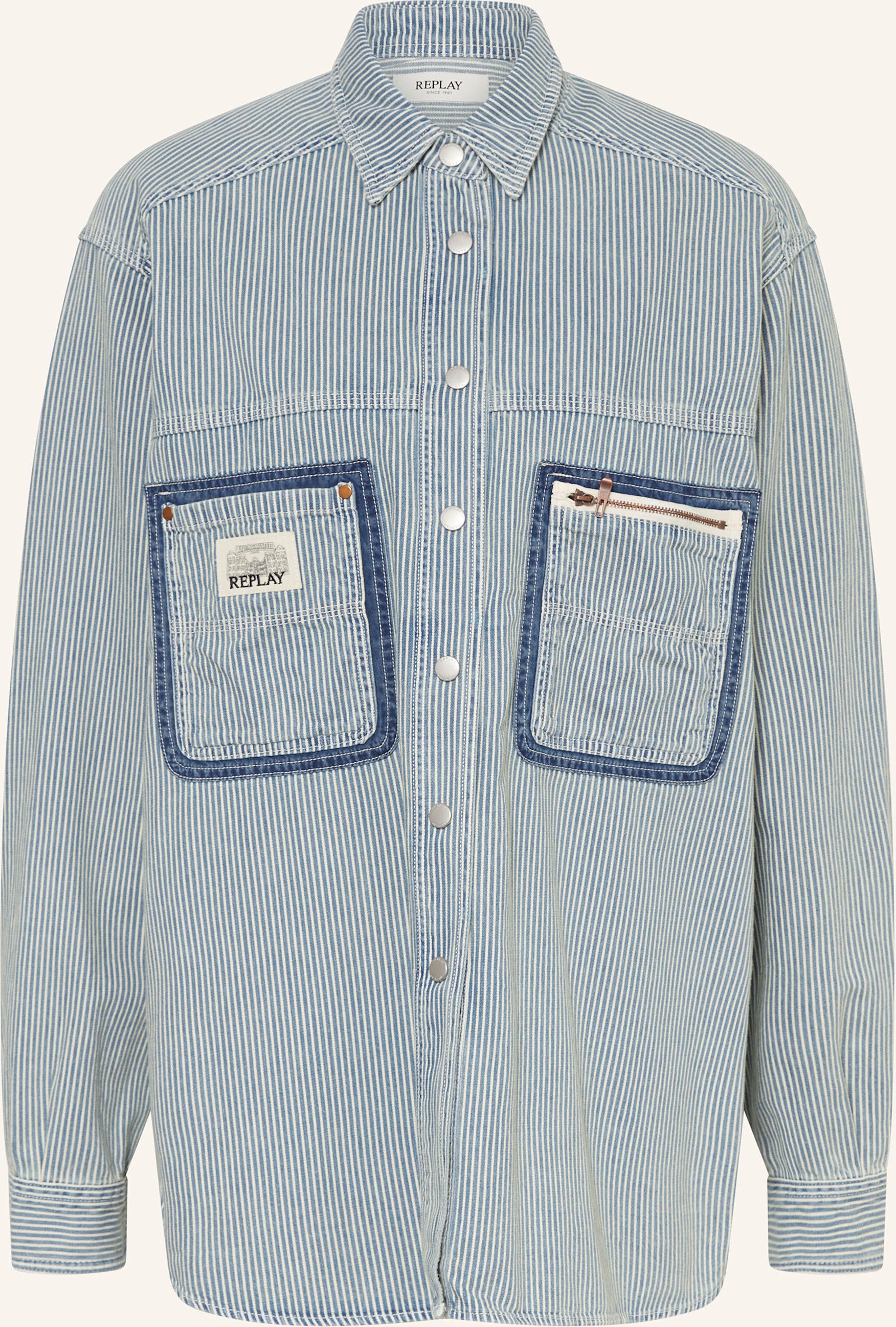 Replay Overshirt blau