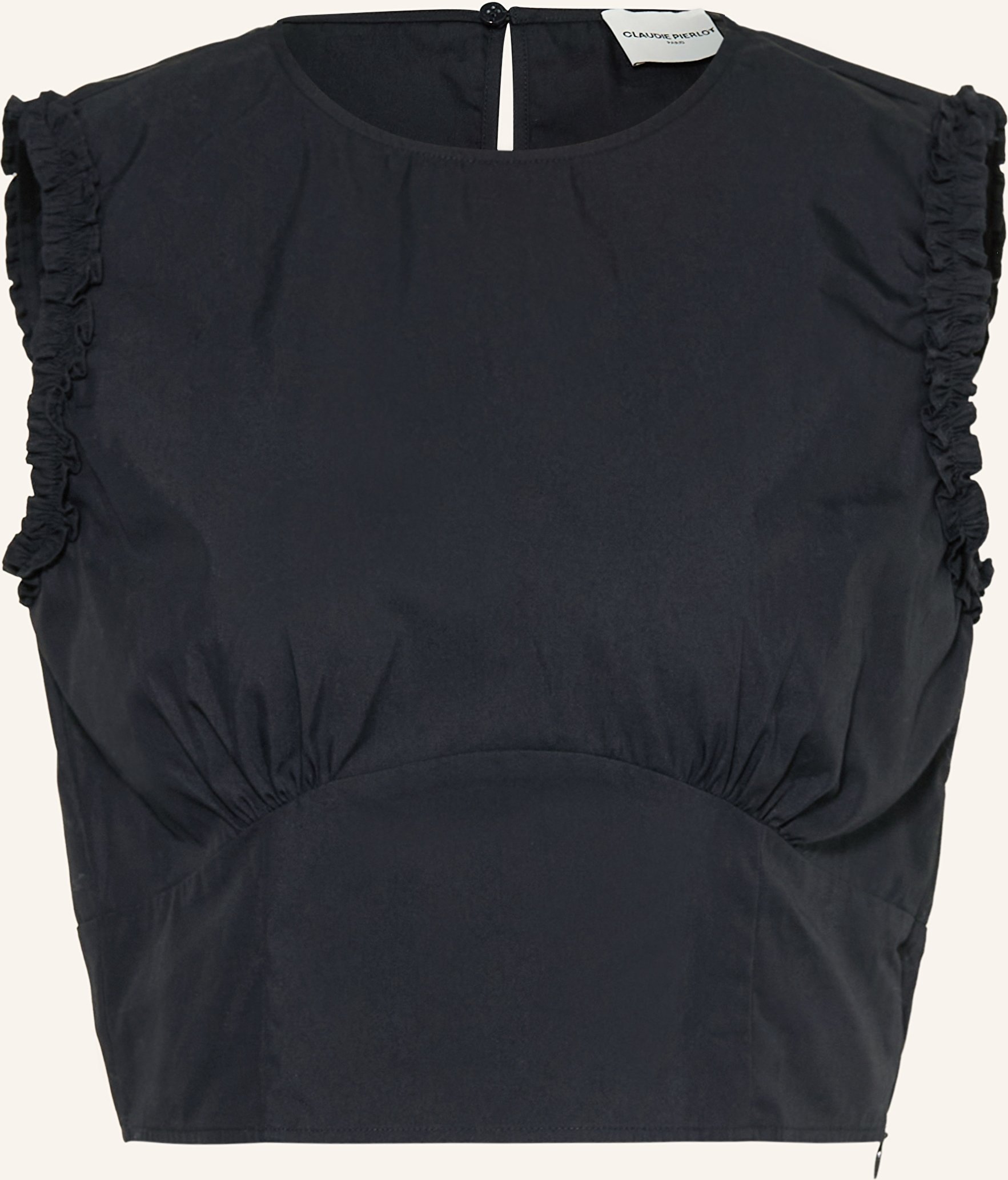 Claudie Pierlot Cropped-Top Mit Rüschen blau