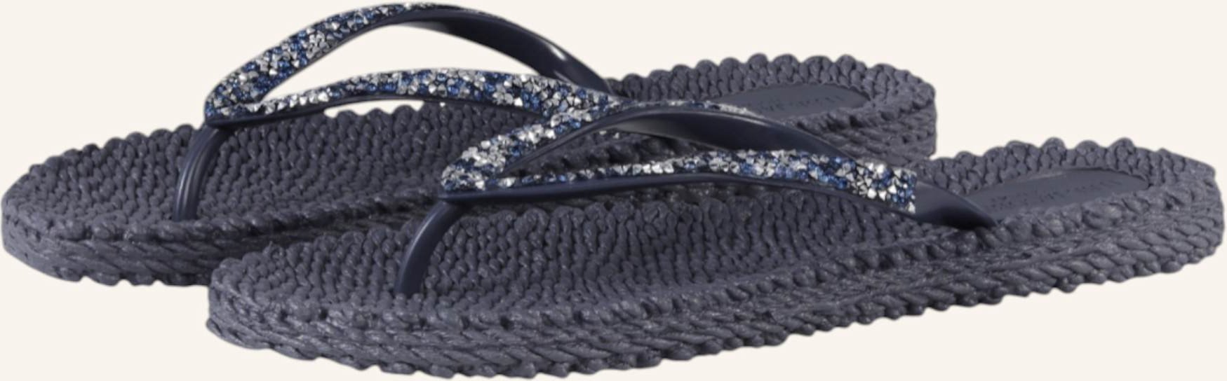 Ilse Jacobsen Zehentrenner cheerful03g Mit Schmucksteinen blau