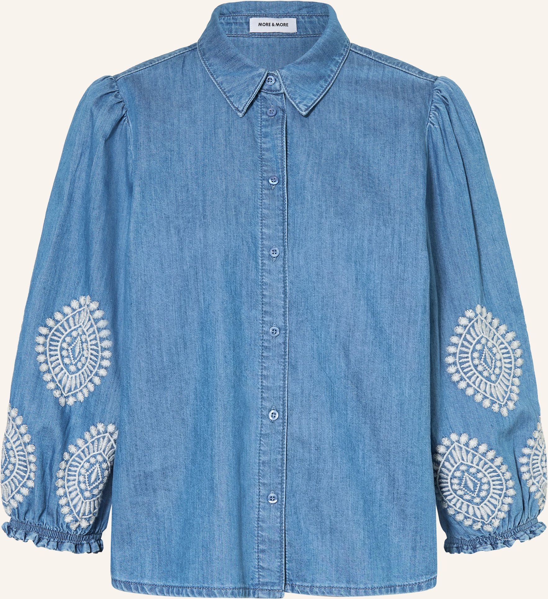 More & More Jeansbluse Mit 3/4-Arm blau
