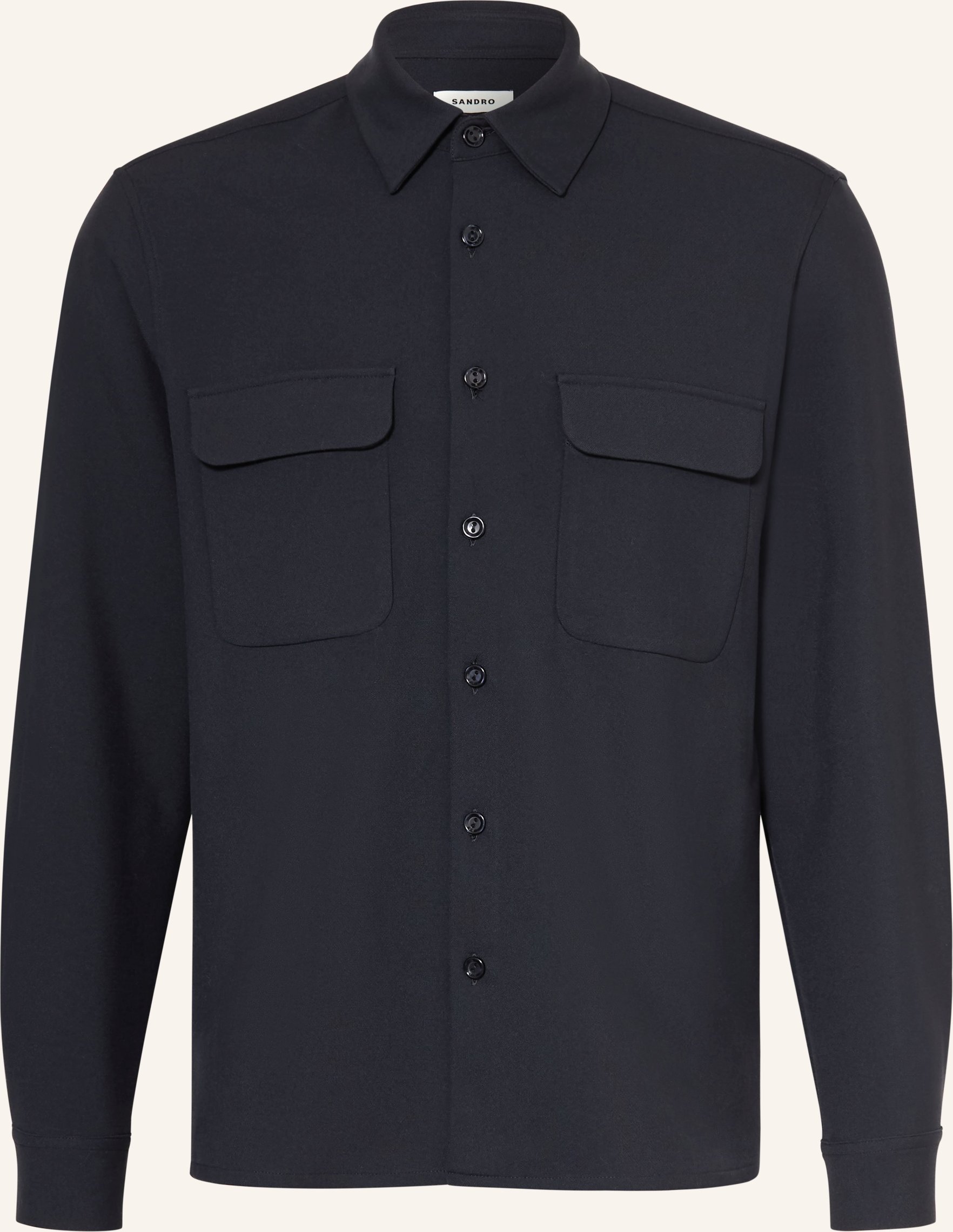 Sandro Jersey-Overshirt blau