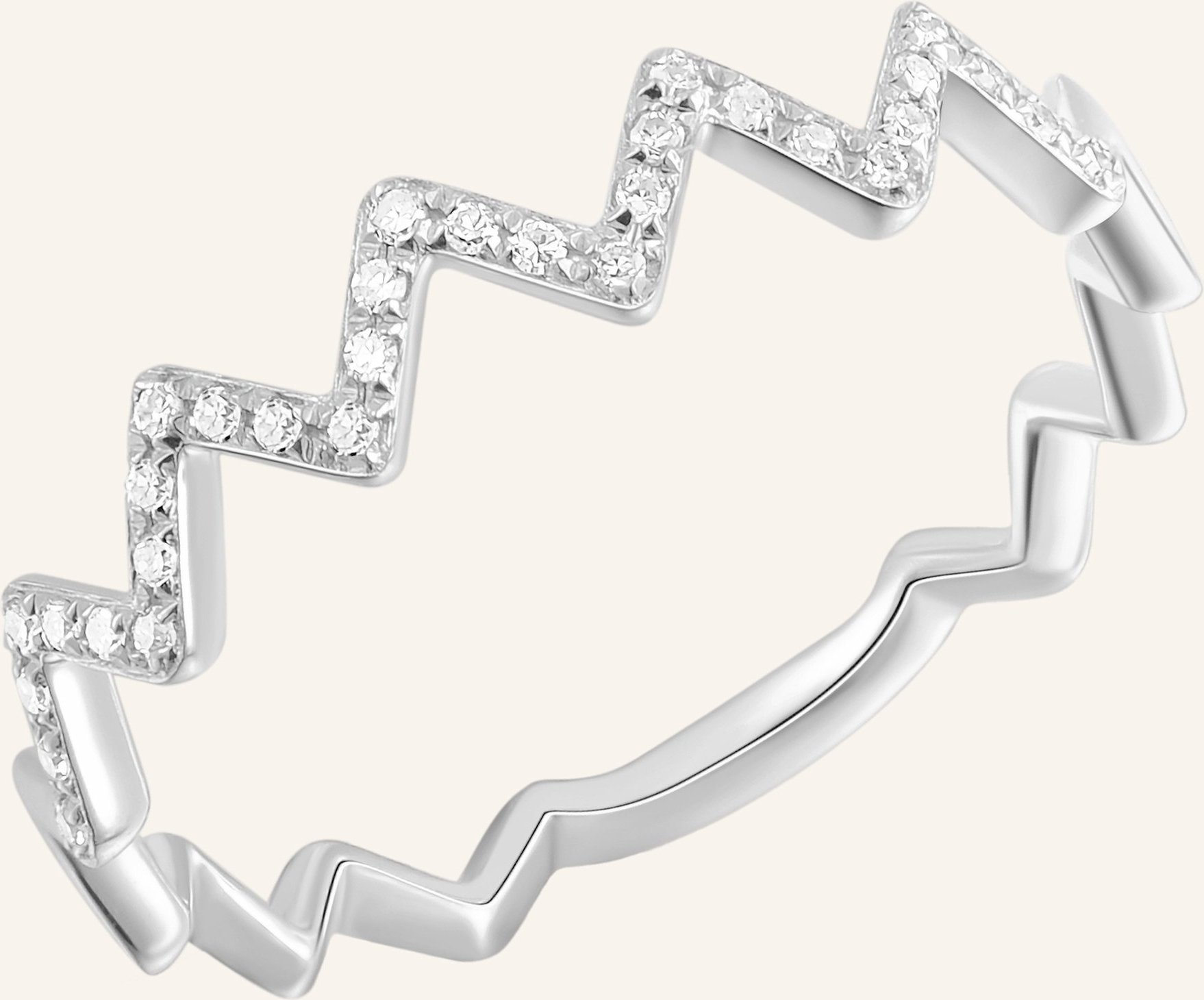 Leaf Ring Ring Flash Aus 18 Karat Weißgold Mit Diamanten silber