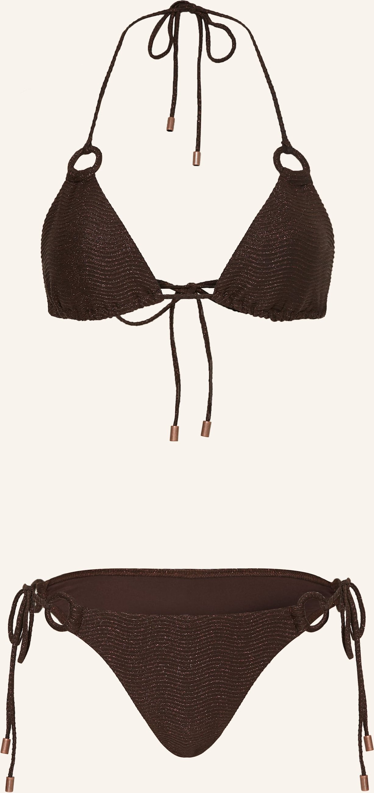Zimmermann Triangel-Bikini Coco Mit Glitzergarn braun