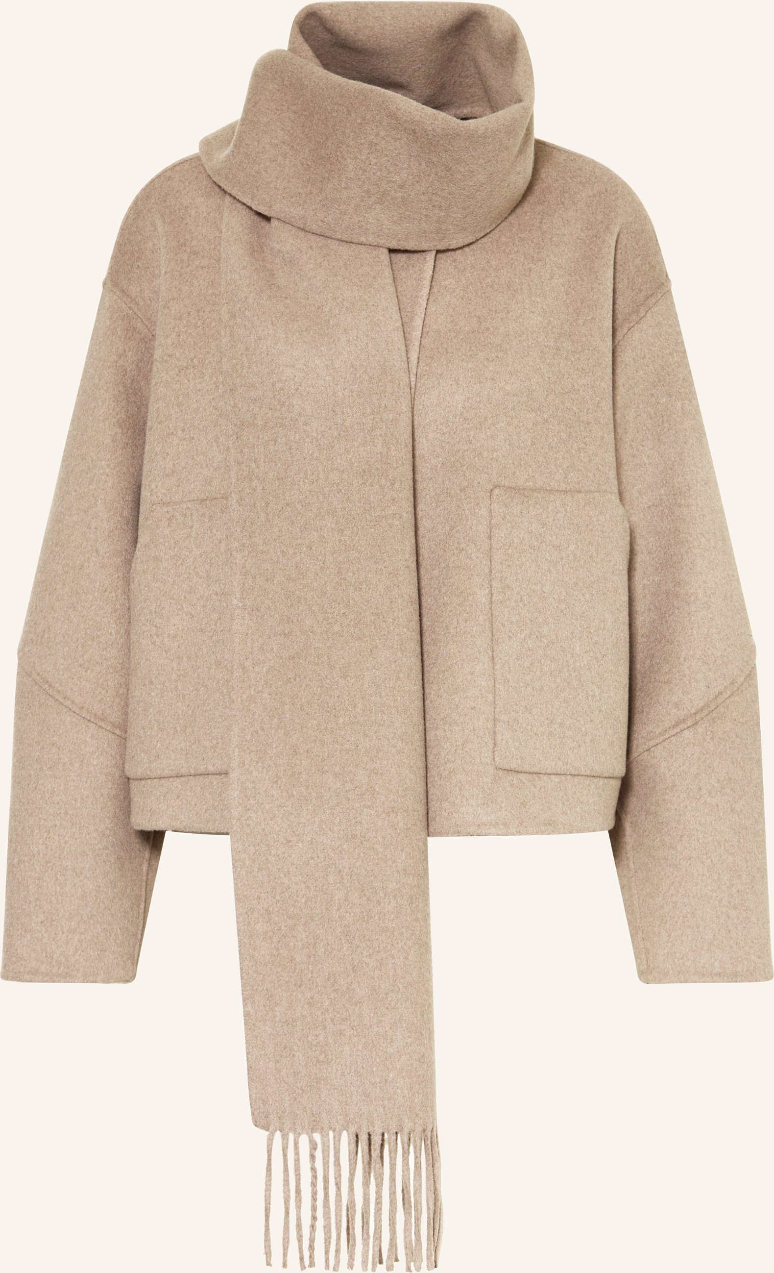 Opus Jacke Henrica Mit Abnehmbarem Schal beige