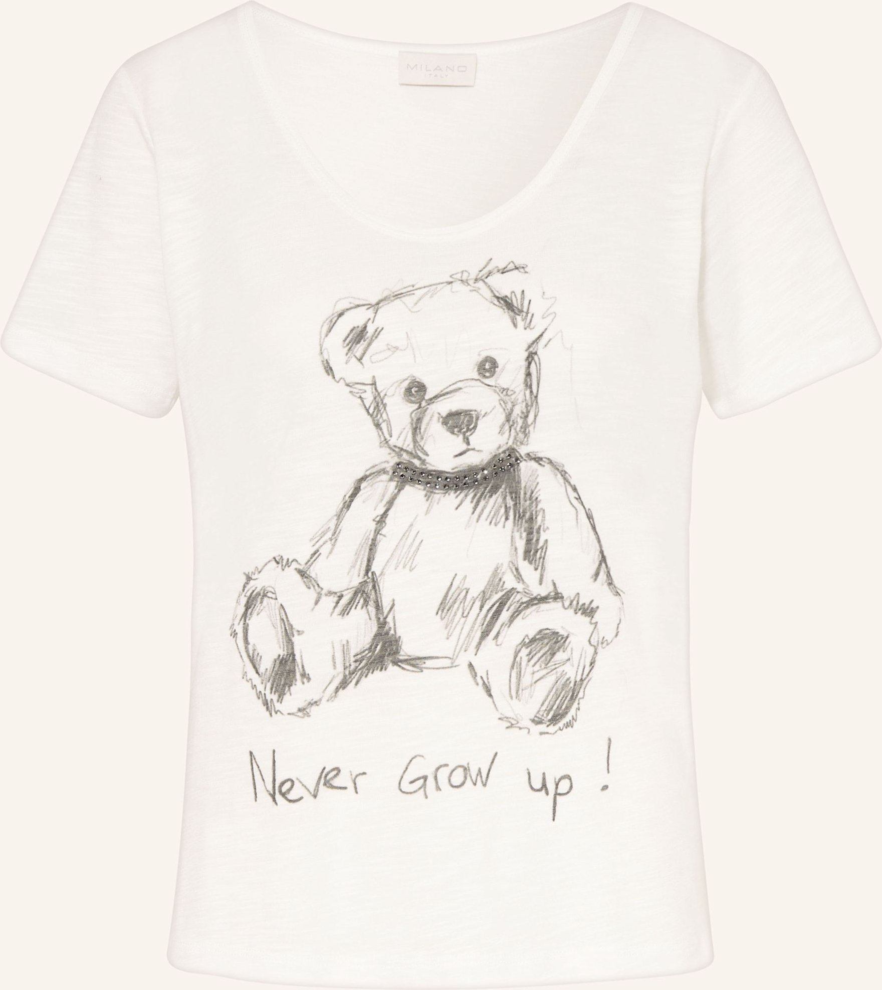 Milano Italy T-Shirt Mit Schmucksteinen weiss