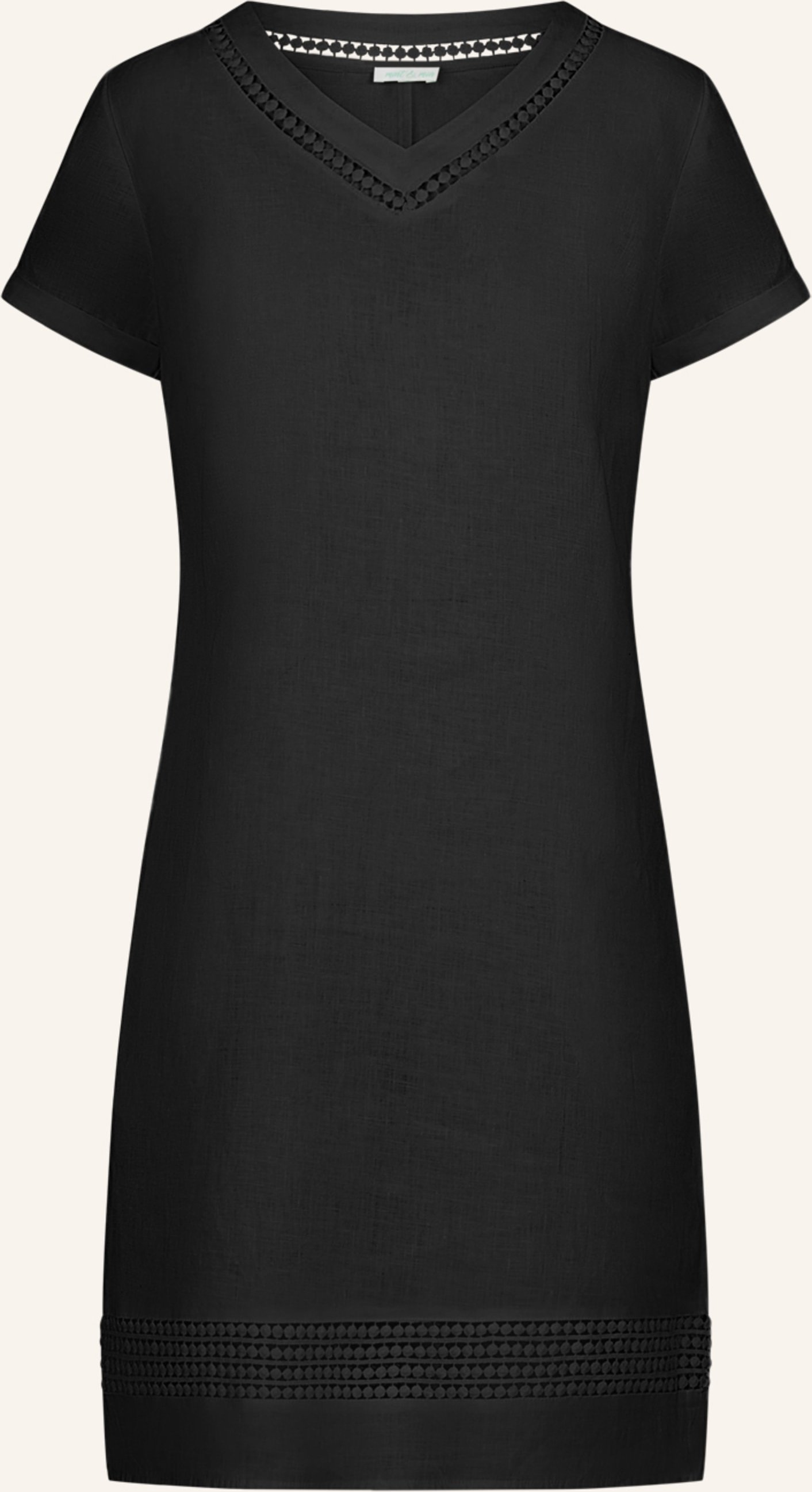 Mint & Mia Kurzes Leinen Kleid schwarz