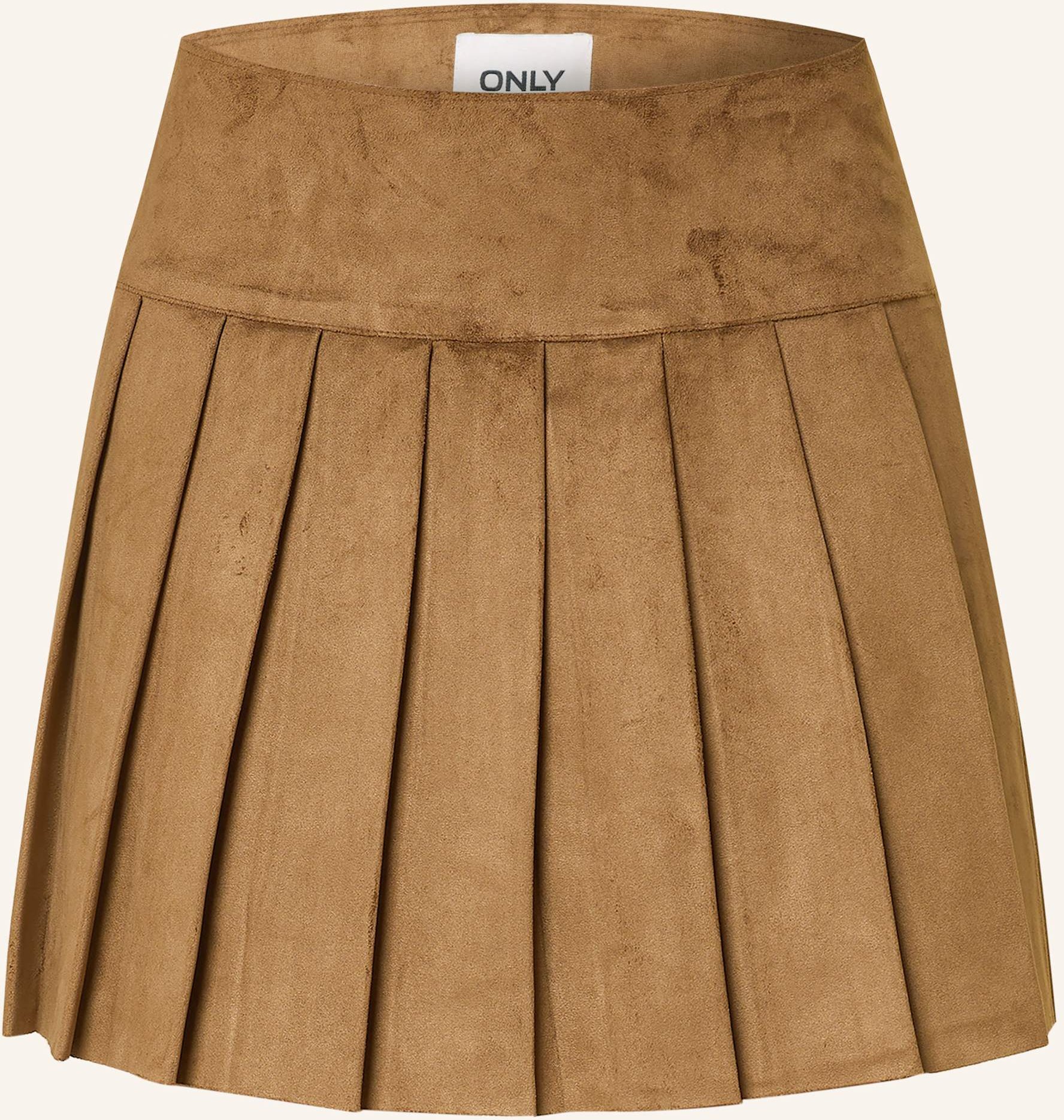 Only Faltenrock In Lederoptik braun