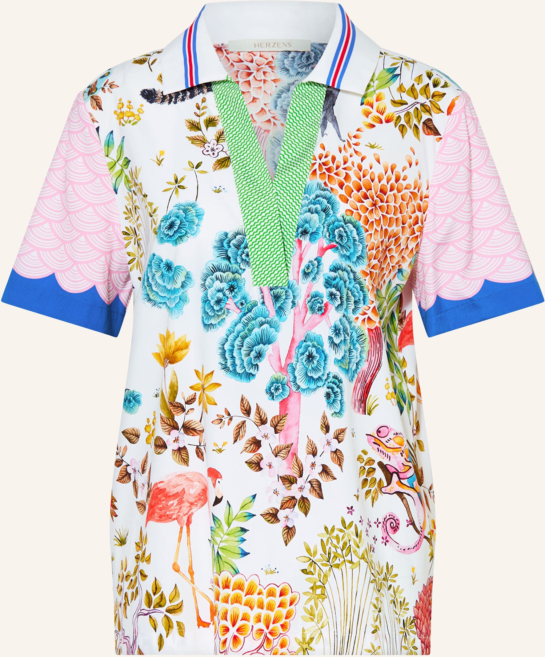 Herzens Poloshirt Aus Seide blau