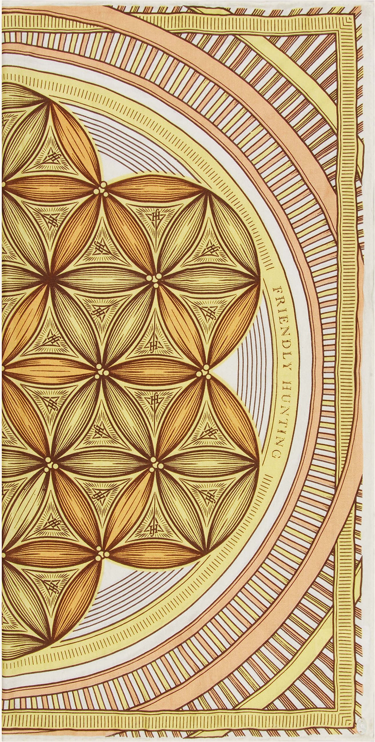 Friendly Hunting Seidentuch Flower Of Life gelb