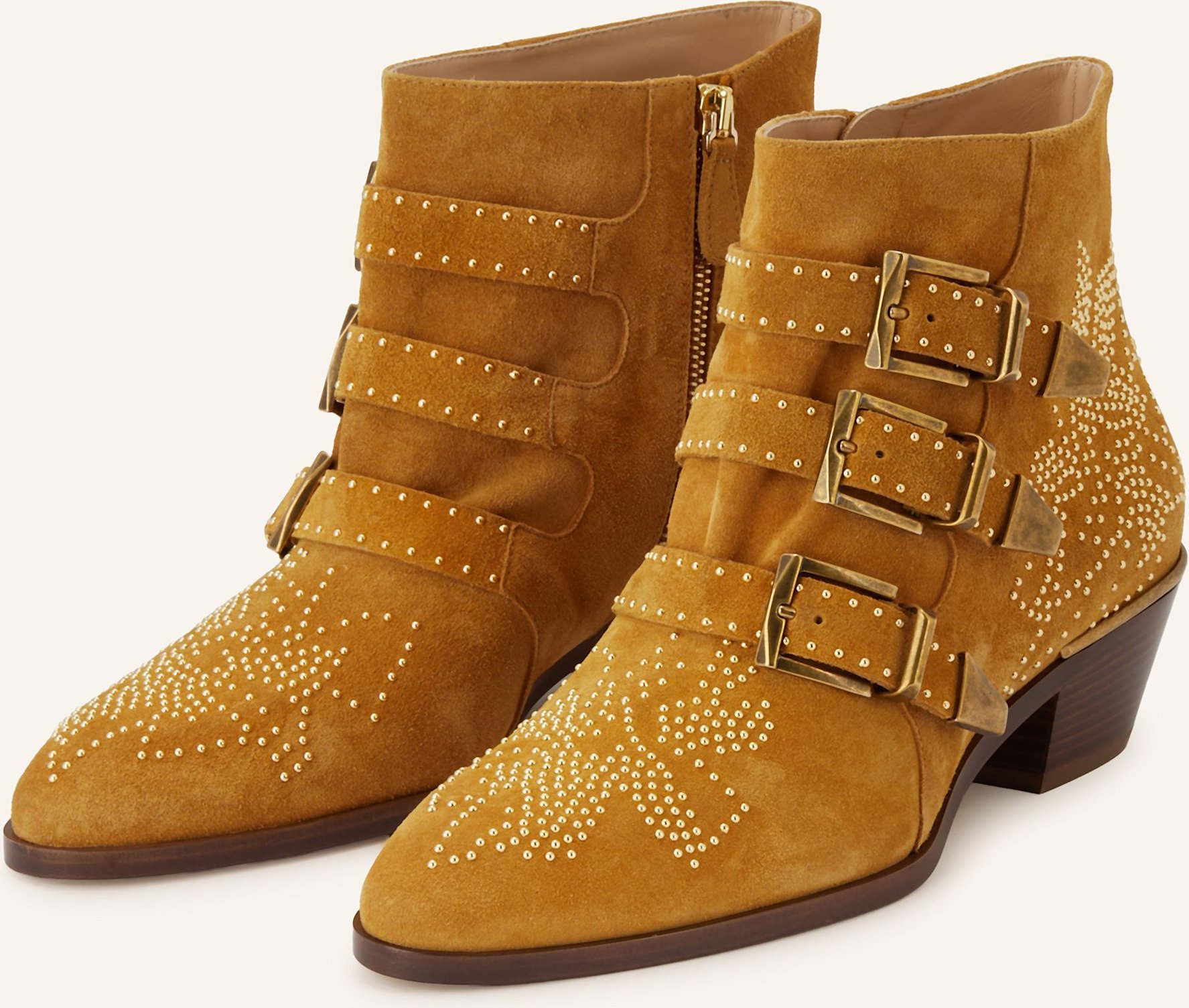 Thumbnail - Chloé Stiefeletten Susanna Mit Schmucksteinen braun