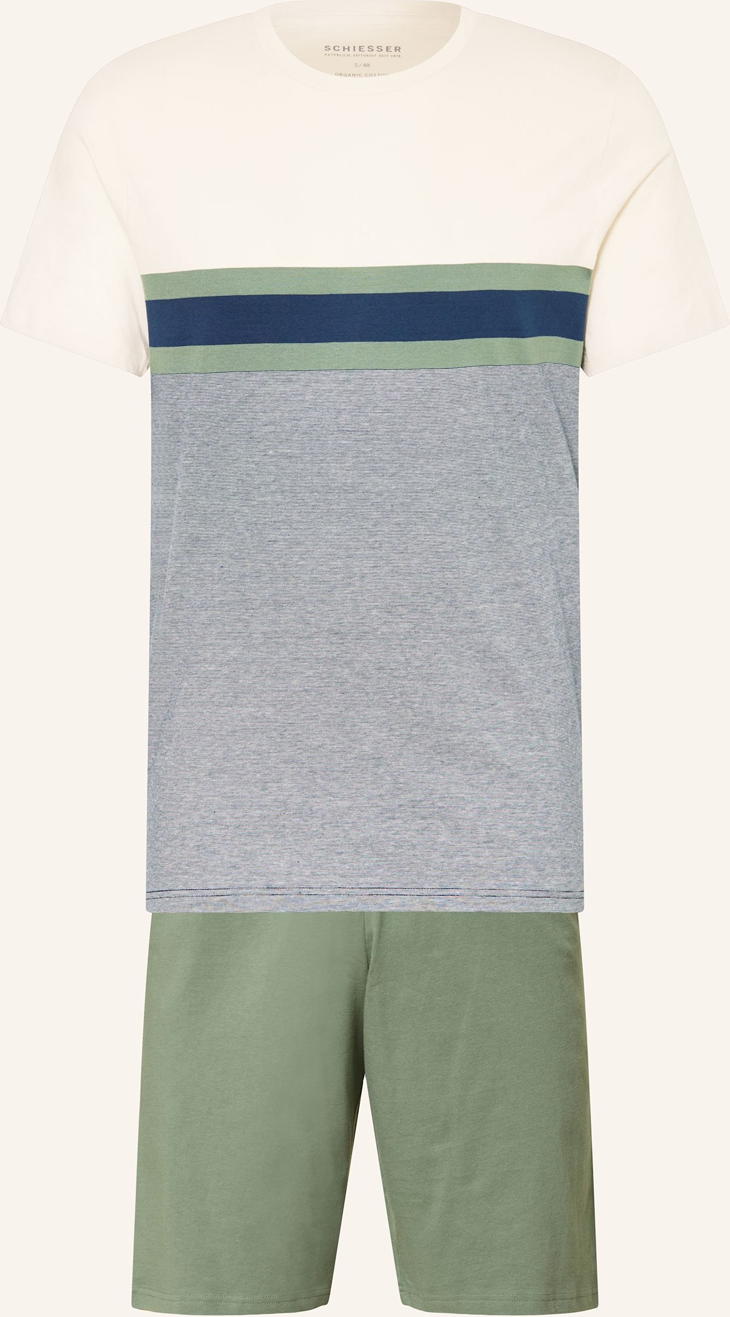 Thumbnail - Schiesser Shorty-Schlafanzug Casual Nightwear gruen