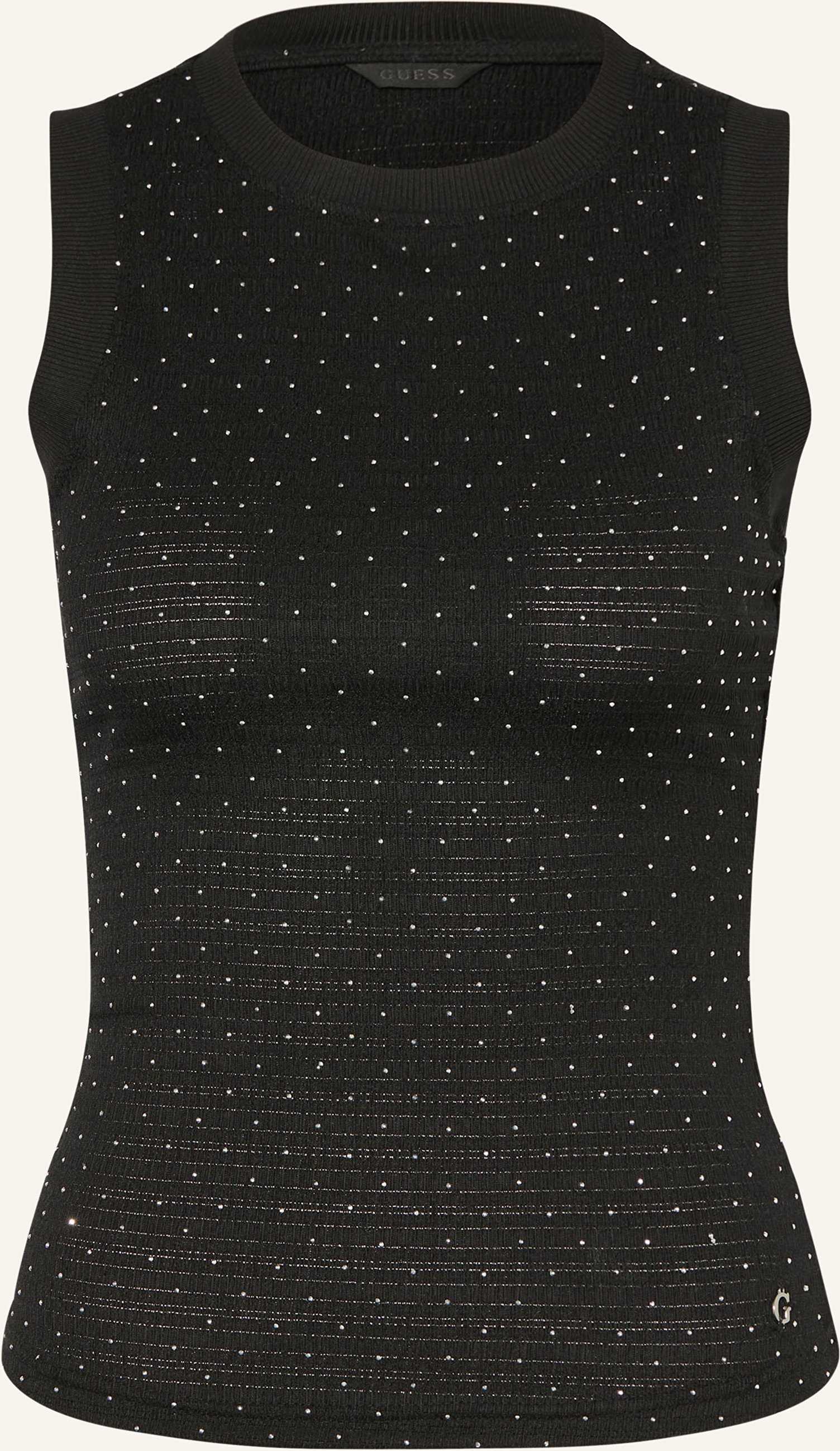 Guess Top Francine Mit Schmucksteinen schwarz