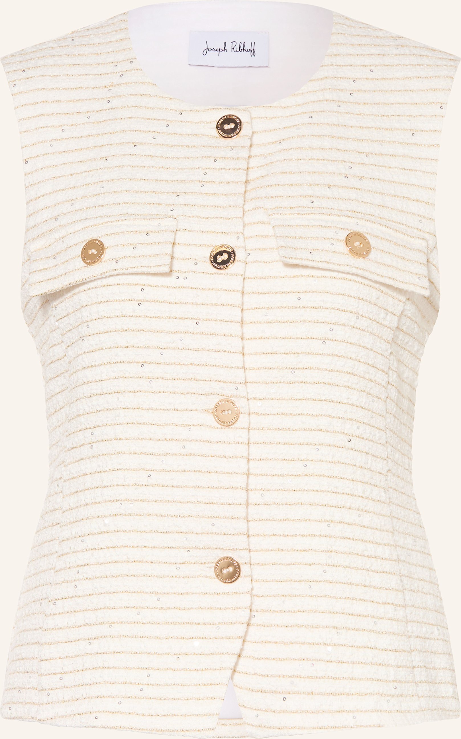 Joseph Ribkoff Blazerweste Aus Bouclé Mit Pailletten weiss