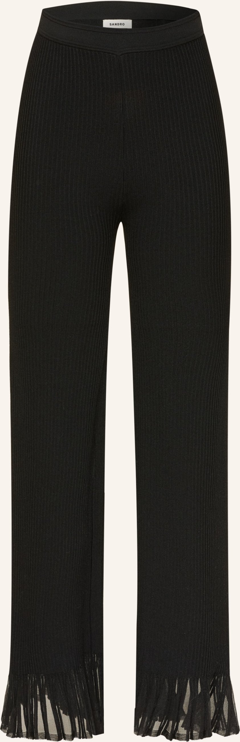 Sandro Strickhose Mit Volants schwarz