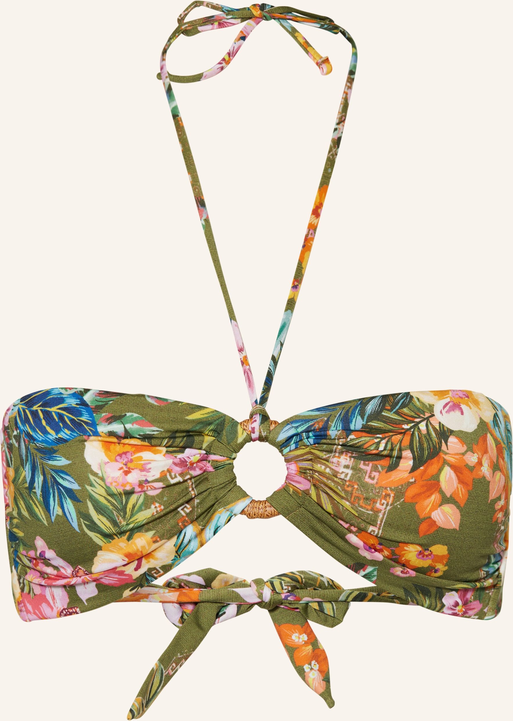 Watercult Bandeau-Bikini-Top Sunset Florals gruen