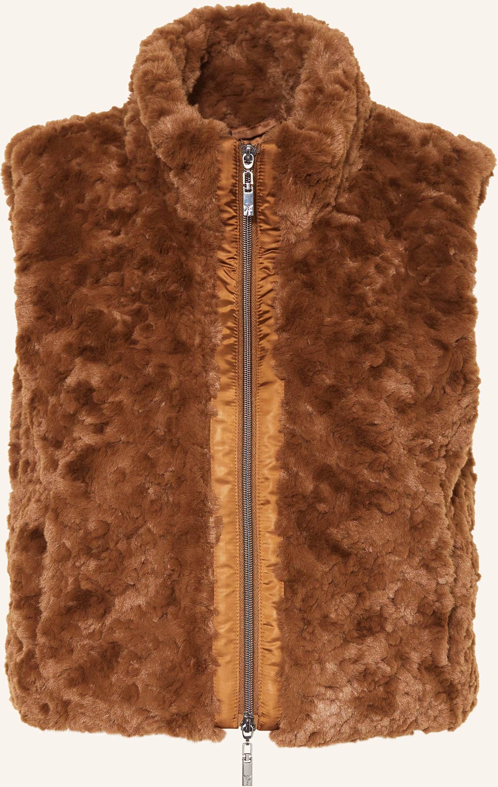 Monari Kunstfell-Weste braun