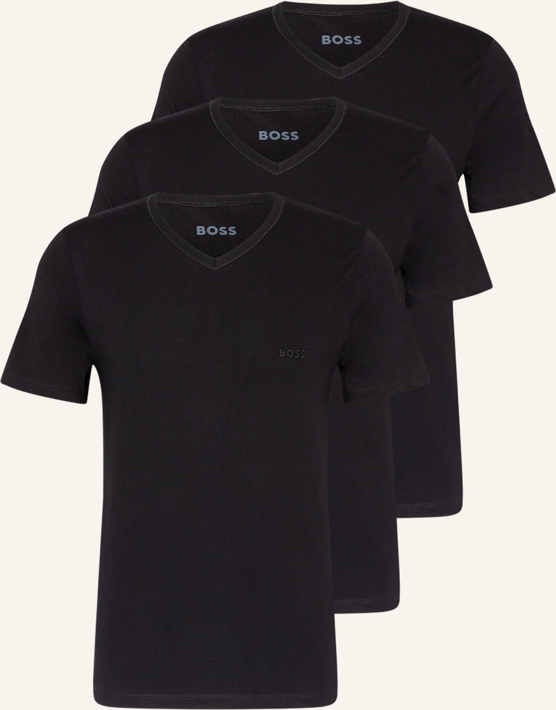 Boss 3er-Pack V-Shirts schwarz