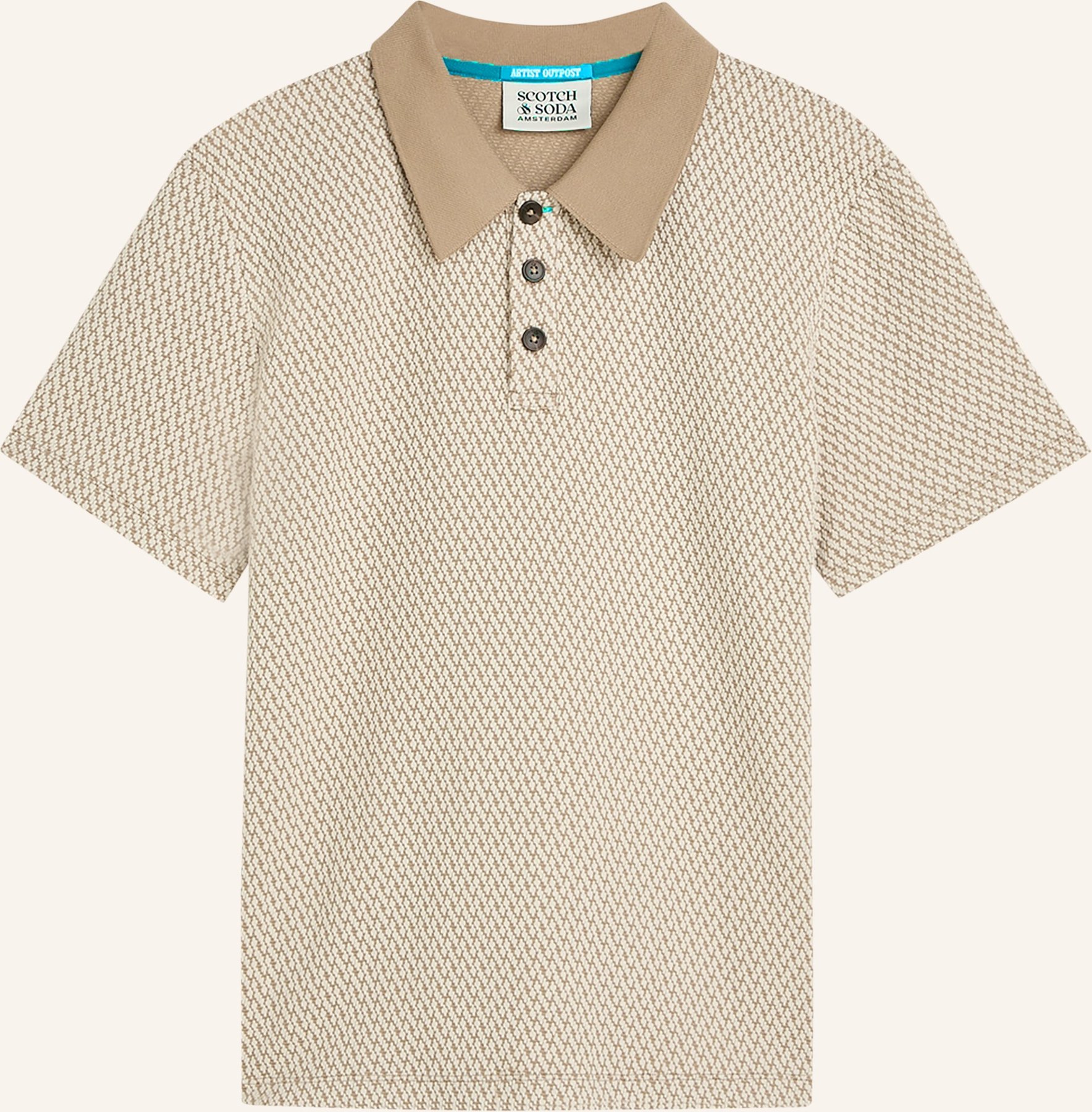 Scotch & Soda Jacquard-Poloshirt Relaxed Fit braun
