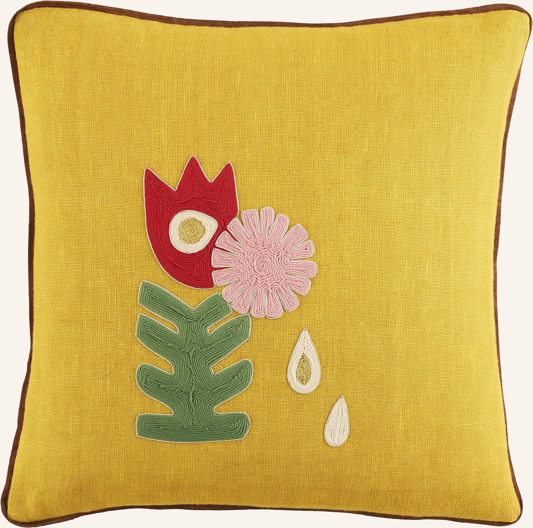 Jonathan Adler Dekokissen Playa Tulip Aus Leinen gelb