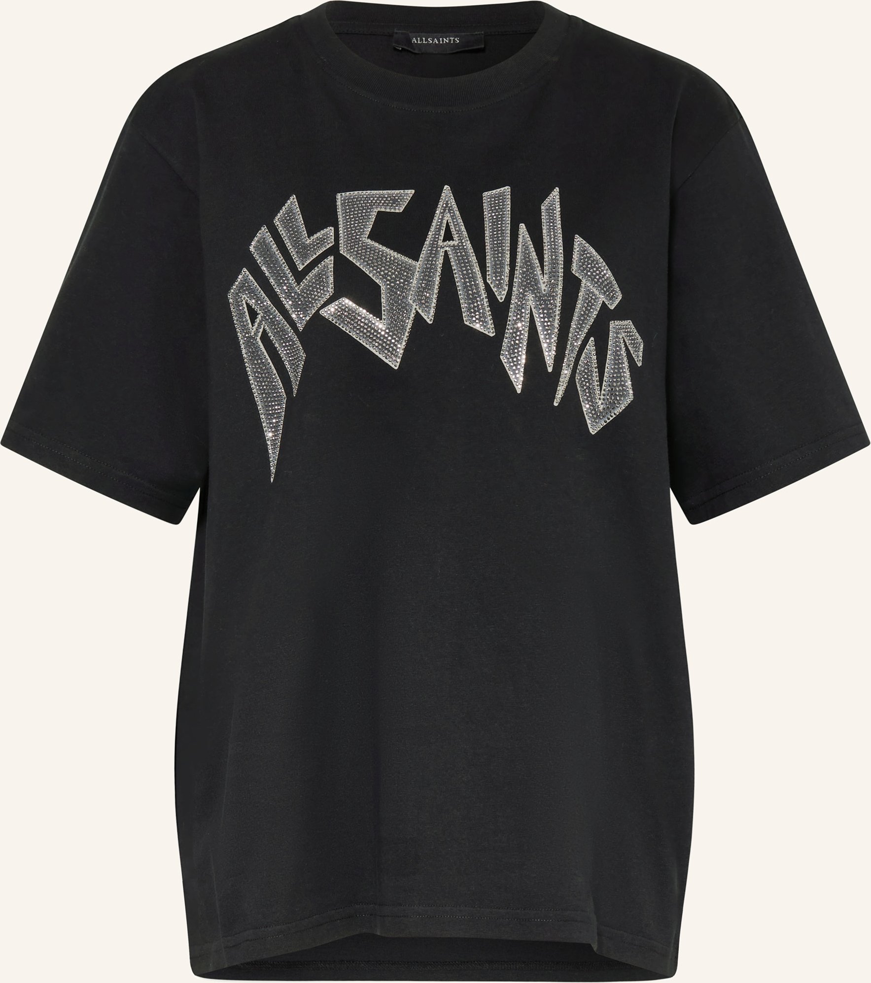 Allsaints T-Shirt Zinc Mit Schmucksteinen schwarz