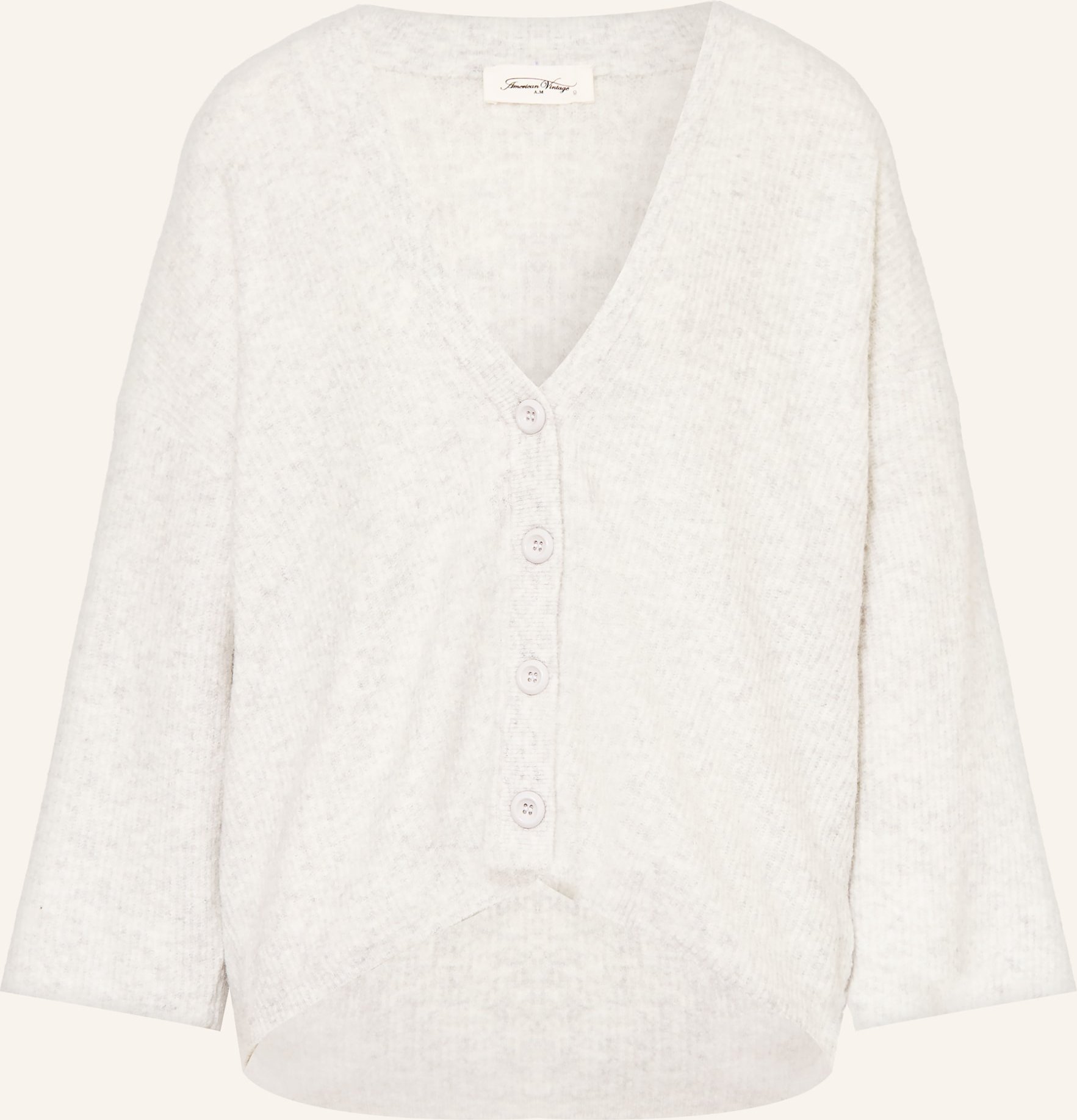 American Vintage Strickjacke Damsville Mit 3/4-Arm grau
