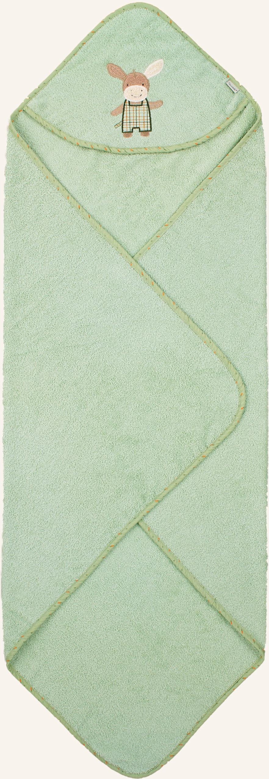 Thumbnail - Sterntaler Kapuzenbadetuch 100 X 100 Cm Emmilius gruen