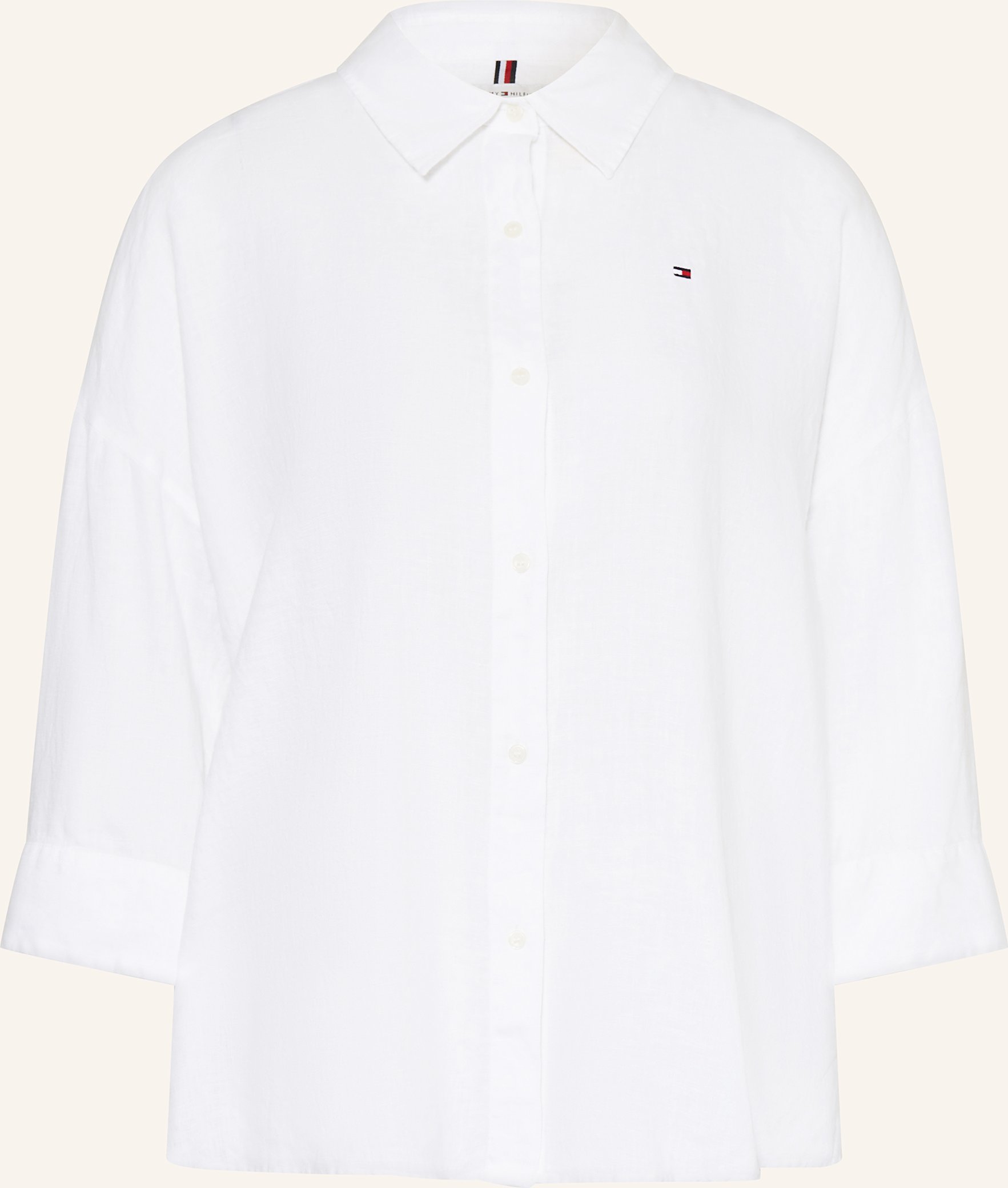Thumbnail - Tommy Hilfiger Hemdbluse Aus Leinen Mit 3/4-Arm weiss