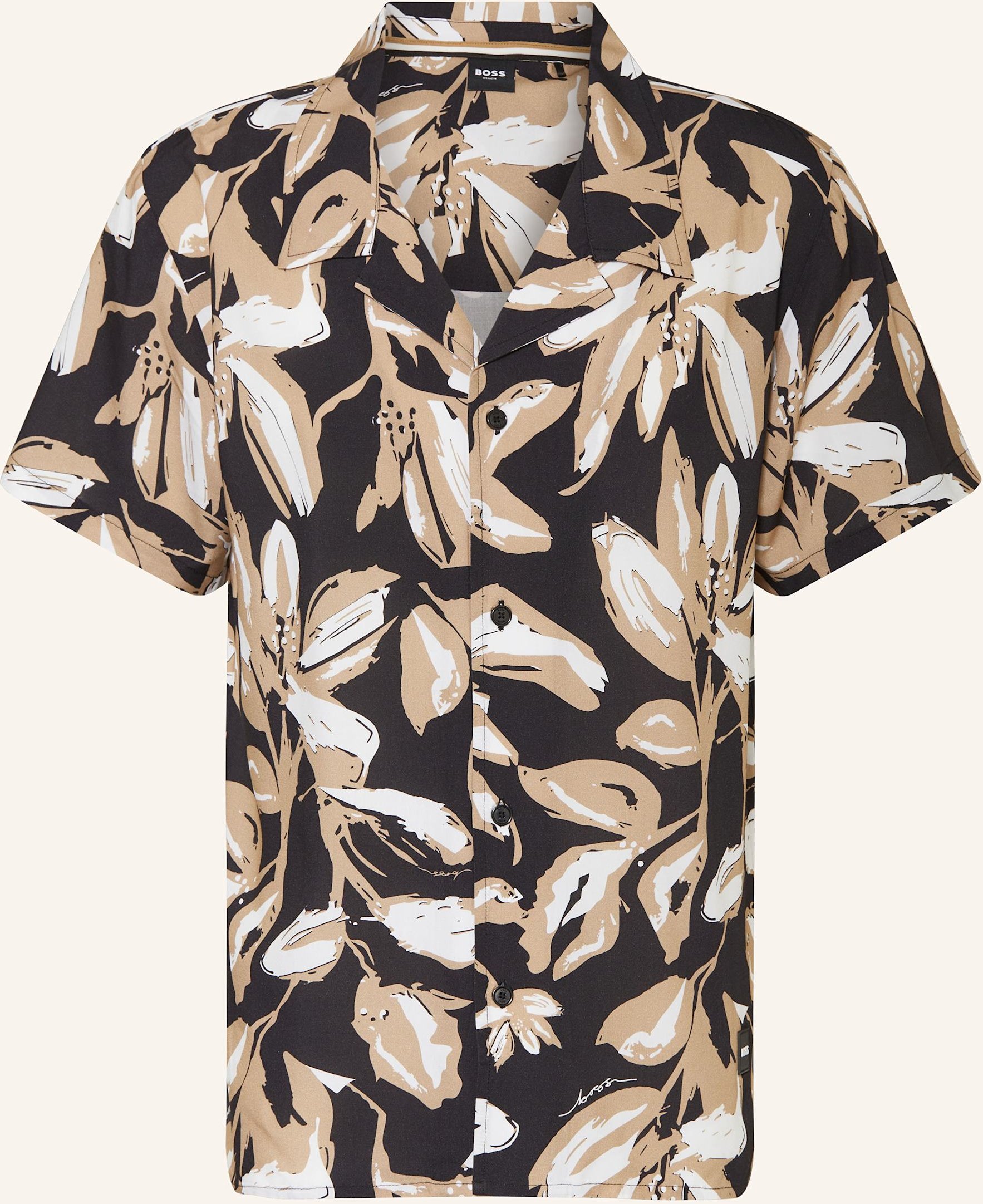 Boss Resorthemd Beach Comfort Fit schwarz