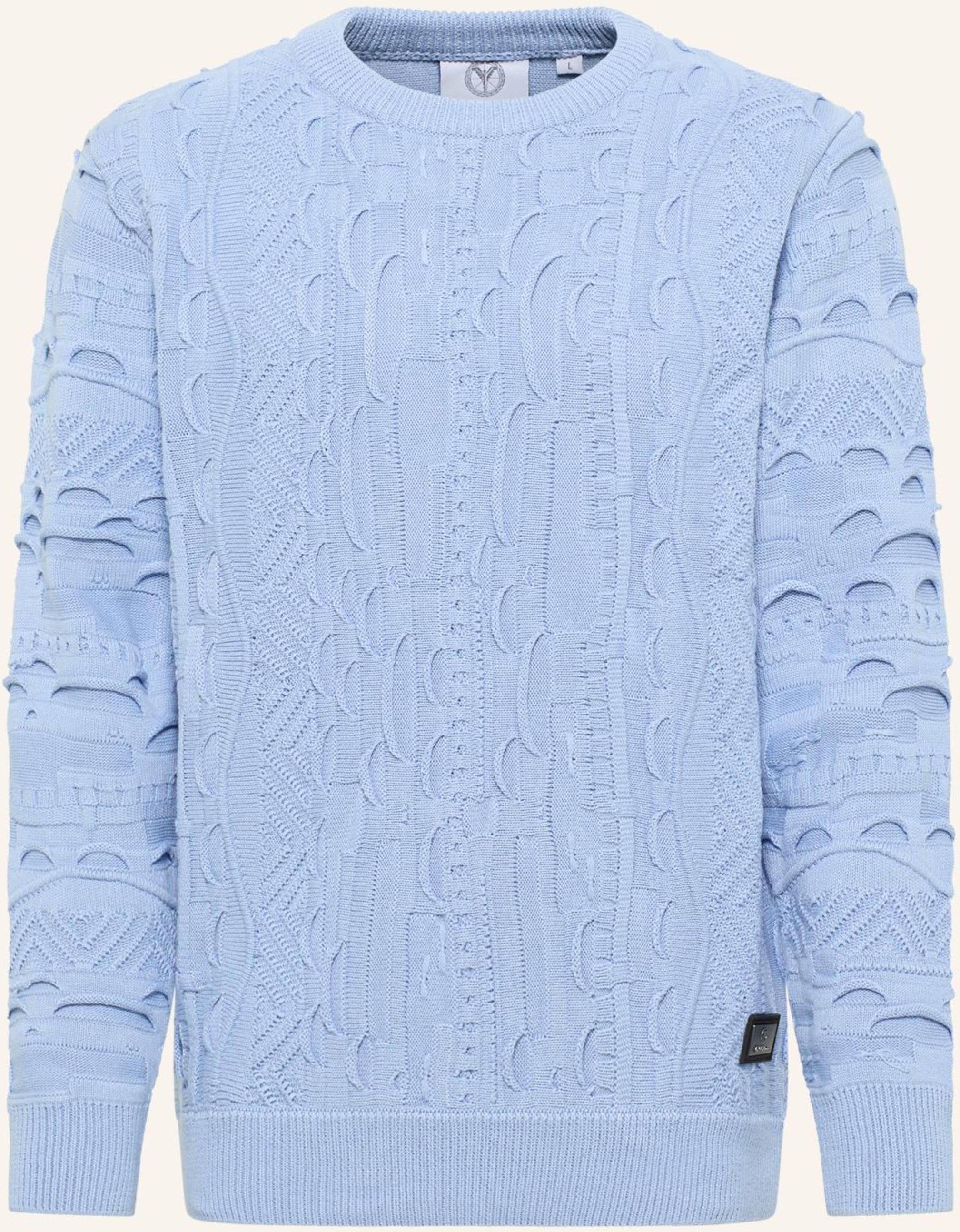 Carlo Colucci Unifarbener Strickpullover Esposini blau