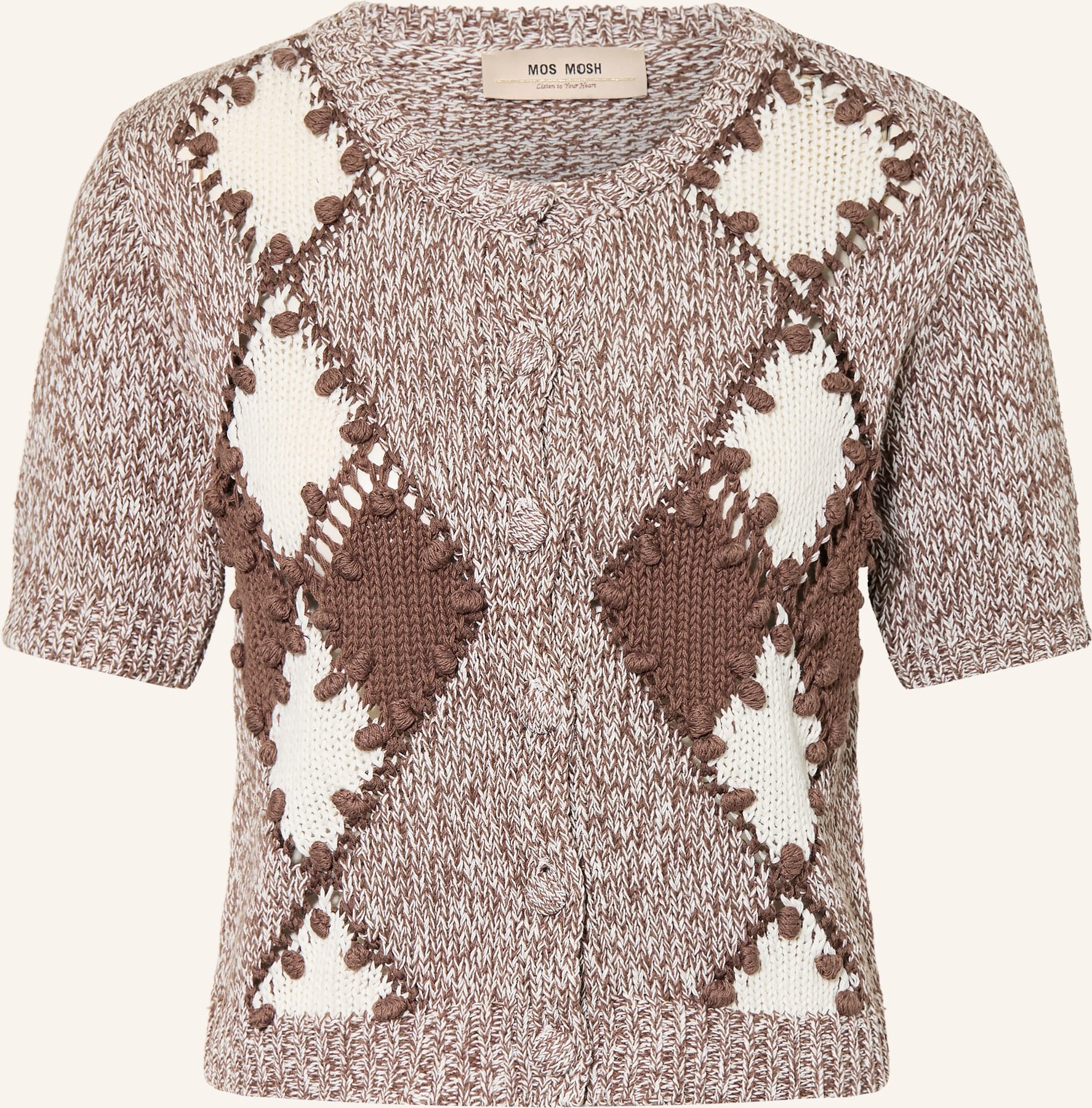 Mos Mosh Strickjacke Mmelio Mit Leinen braun