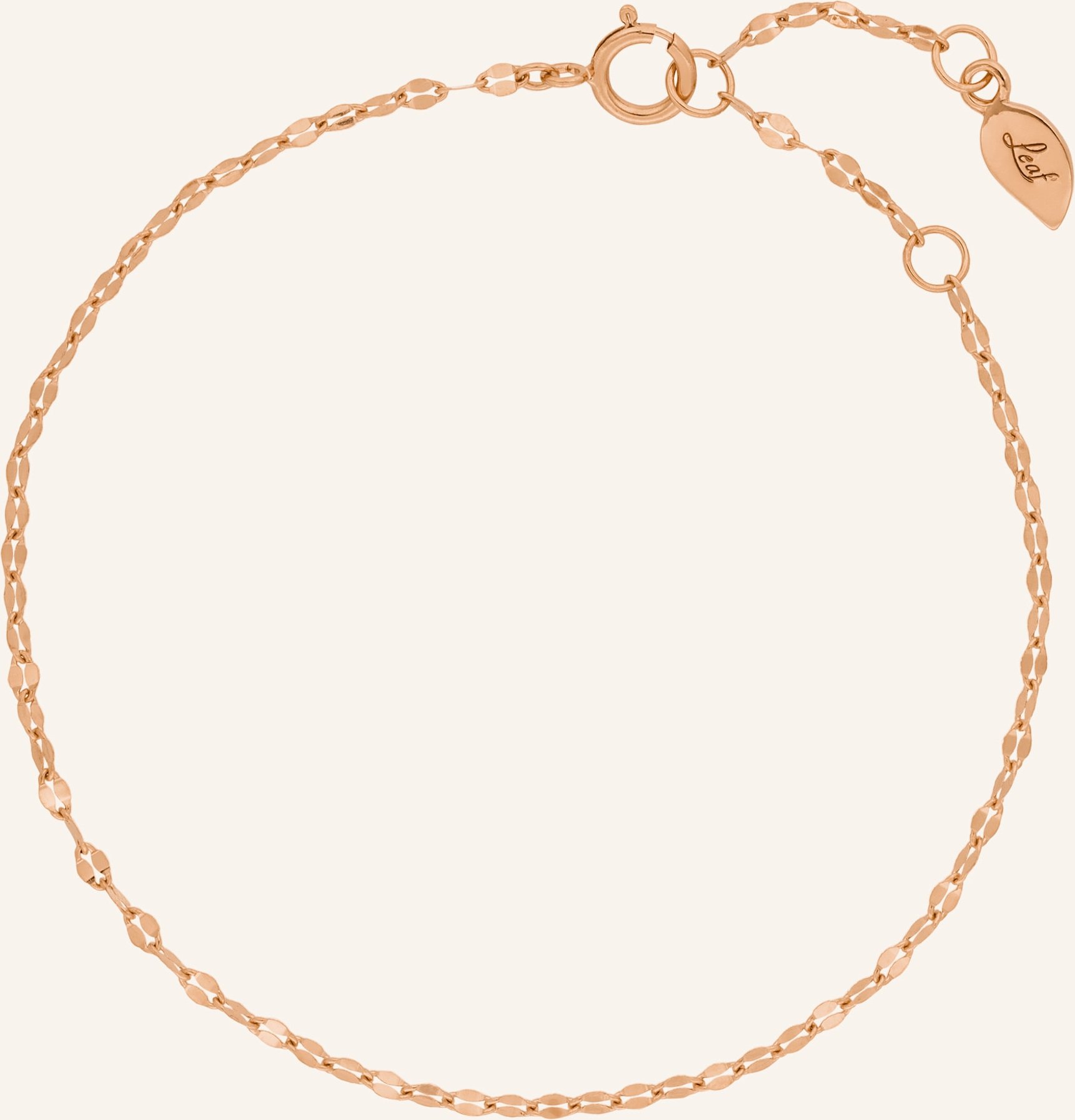 Leaf Armband Shiny Twist Aus 14 Karat Rosègold rosegold