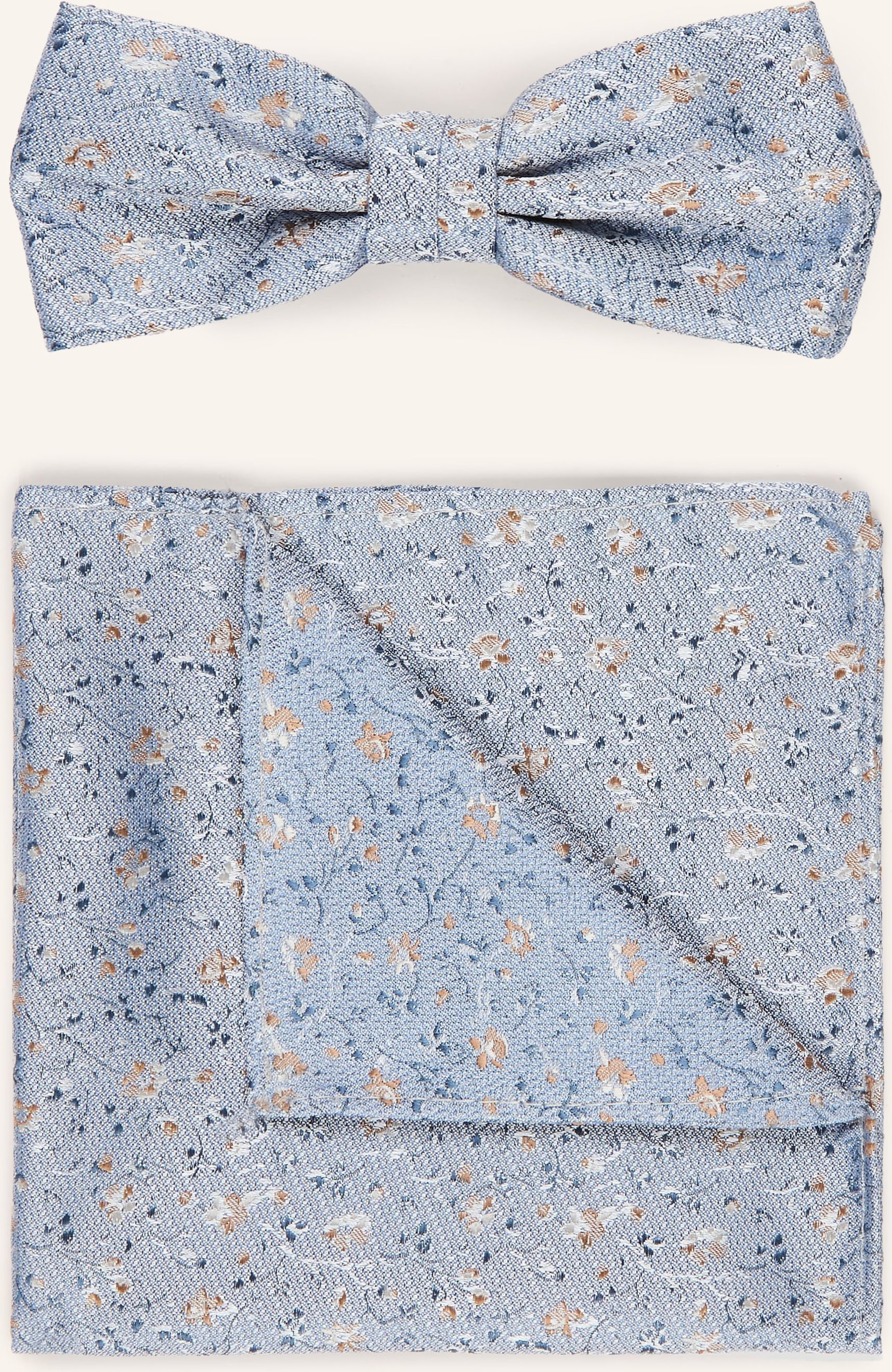 Roy Robson Set: Fliege Und Einstecktuch blau