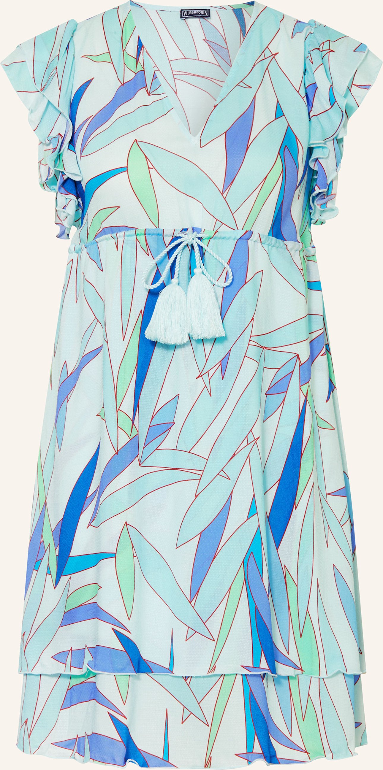 Vilebrequin Strandkleid Madrague Bilha Mit Rüschen blau