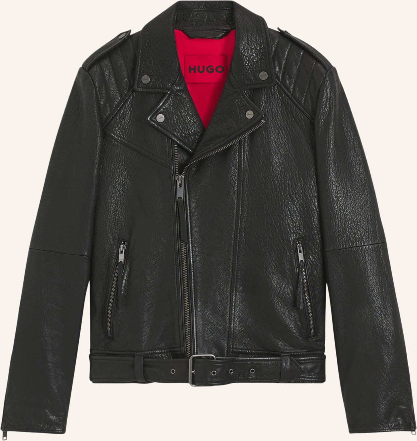 Thumbnail - Hugo Lederjacke Lowis-6 Regular Fit schwarz