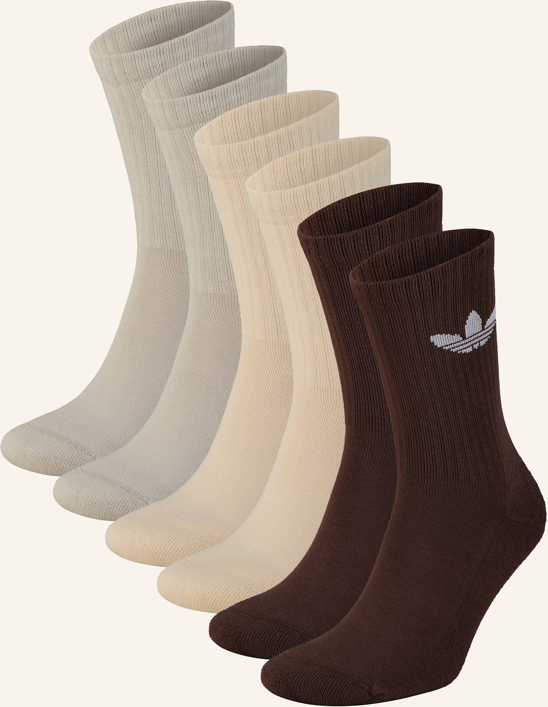 Adidas Originals 6er-Pack Socken Trefoil Cushion Crew braun