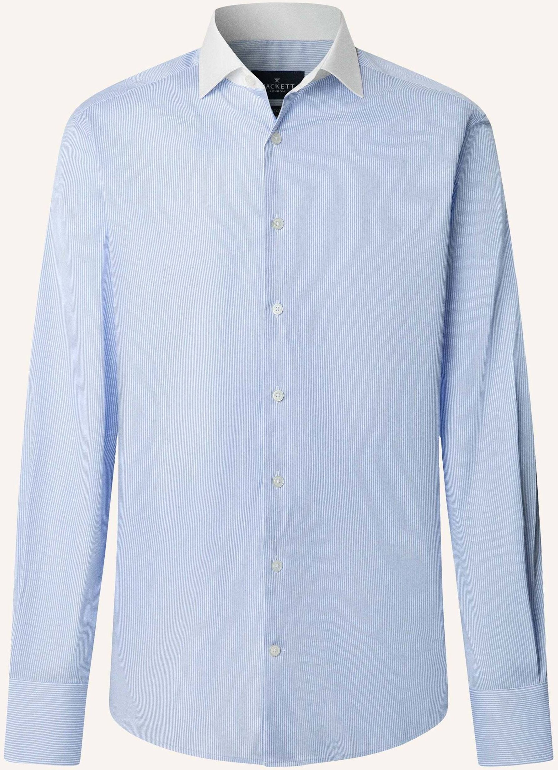 Hackett London Freizeithemd Fine Stripe W Collar blau