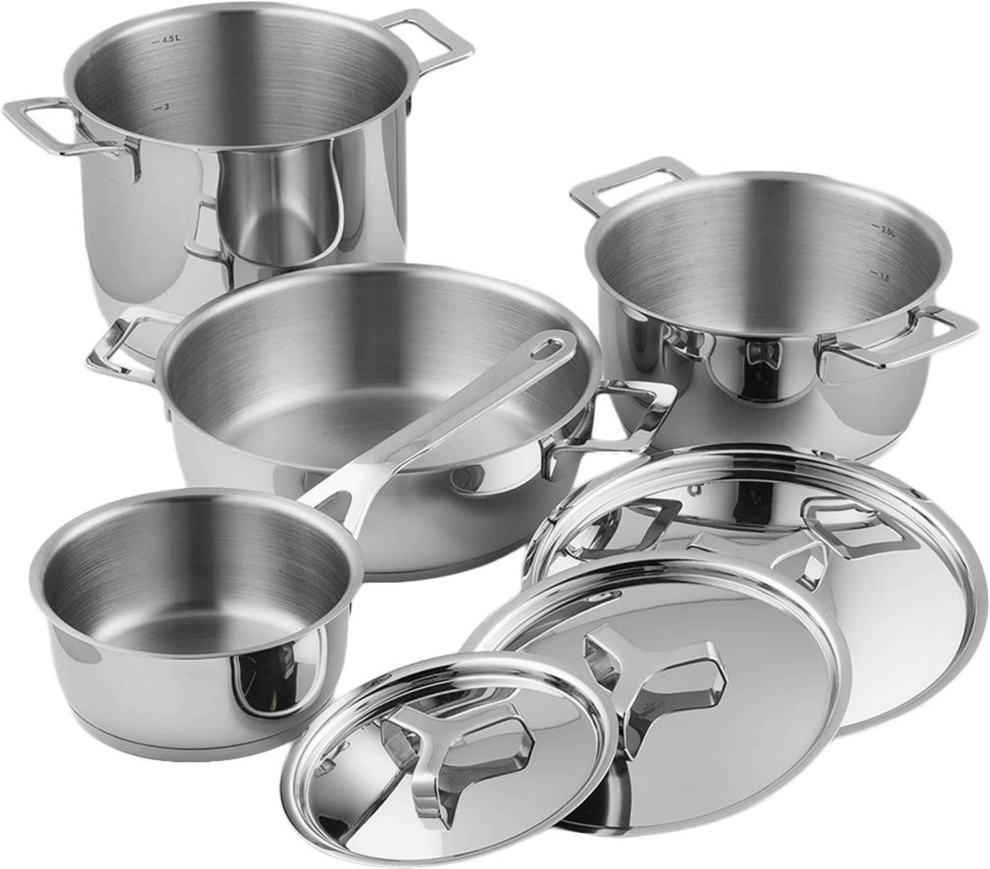 Alessi 7-Tlg. Topfset Pots & Pans silber