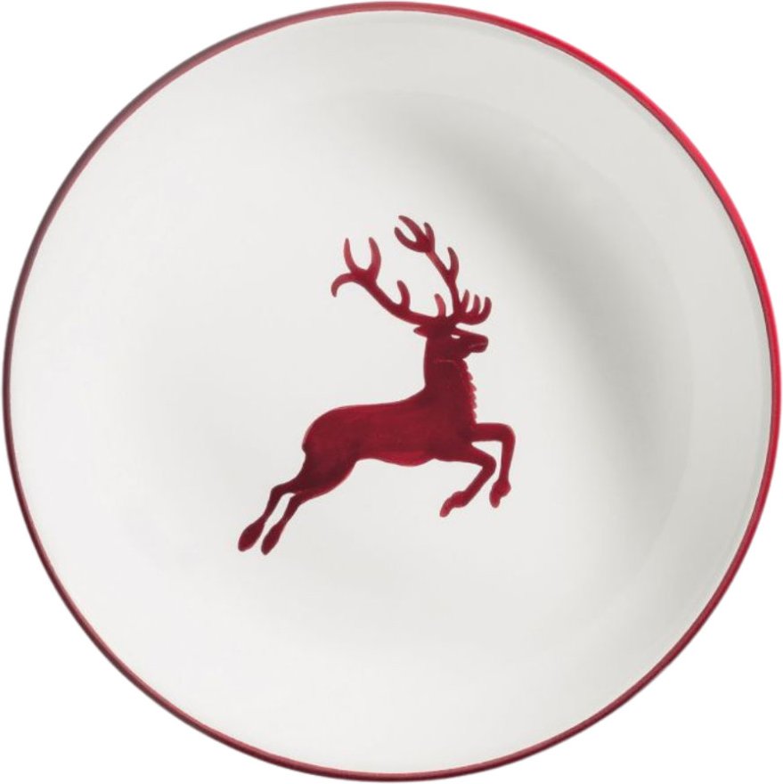Gmundner Keramik Bordeauxroter Hirsch Suppenteller Cup 20 cm