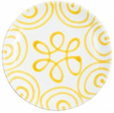 Gmundner Keramik Gelbgeflammt Dessertteller / Frühstücksteller Cup d: 20 cm / h: 2,6 cm