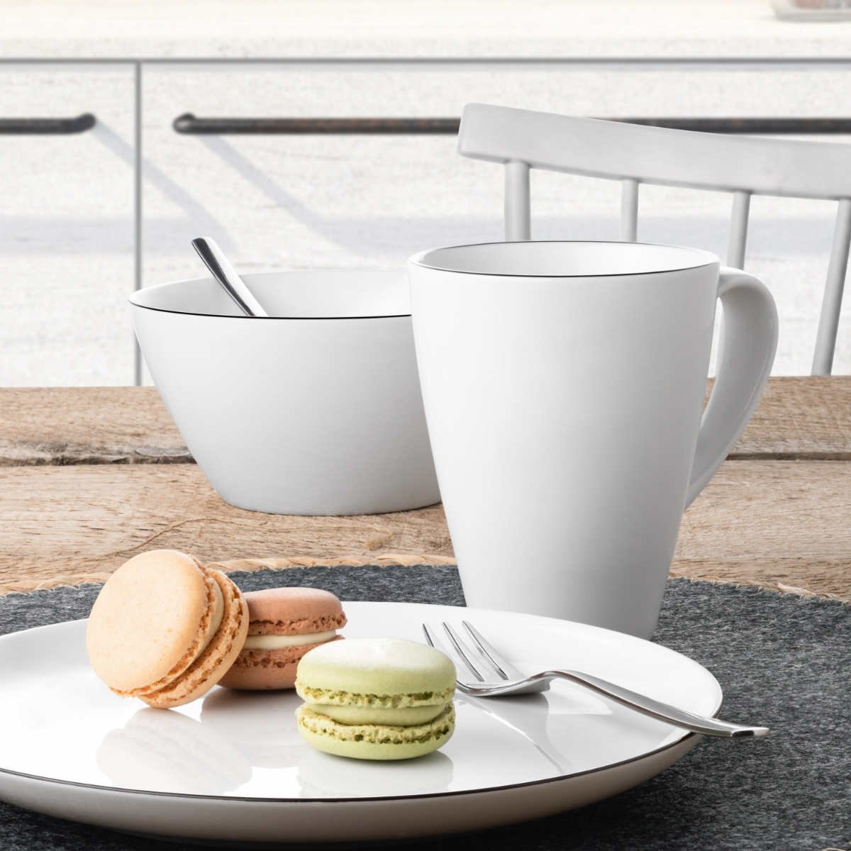 Seltmann Weiden Lido Black Line Frühstücks-Set 18-tlg.