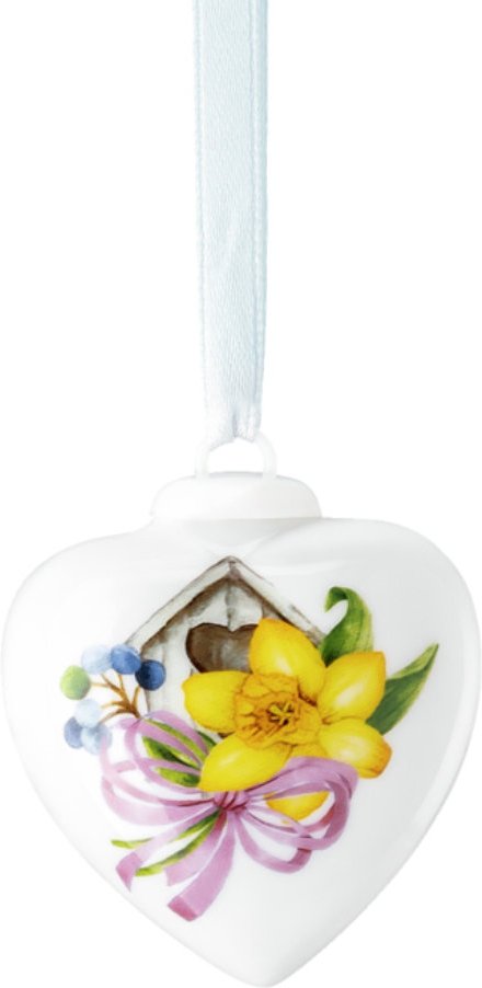 Hutschenreuther Frühlingsgrüße Porzellan-Mini-Herz Narzisse gelb 4,5 cm