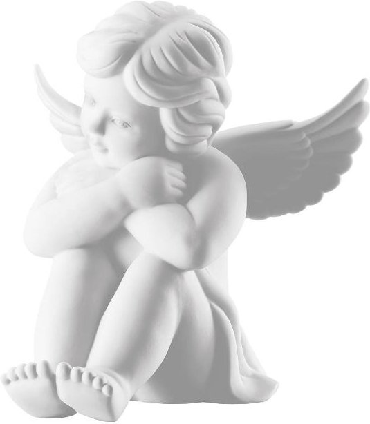 Rosenthal Engel sitzend groß weiß matt 14 cm