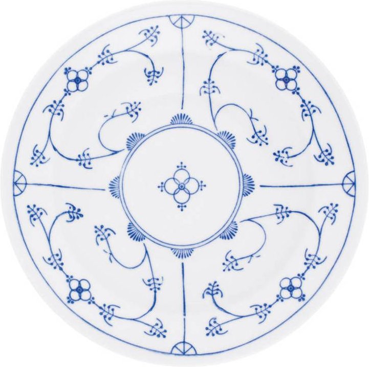 Kahla Blau Saks - Indisch Blau - Stohblumenmuster Suppenteller 22 cm