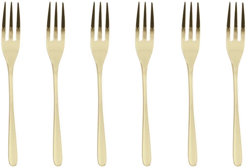 Sambonet Taste - Edelstahl / PVD champagnerfarben Kuchengabel-Set 6-tlg.
