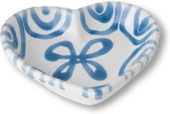 Gmundner Keramik Blaugeflammt Herzschale 10 cm